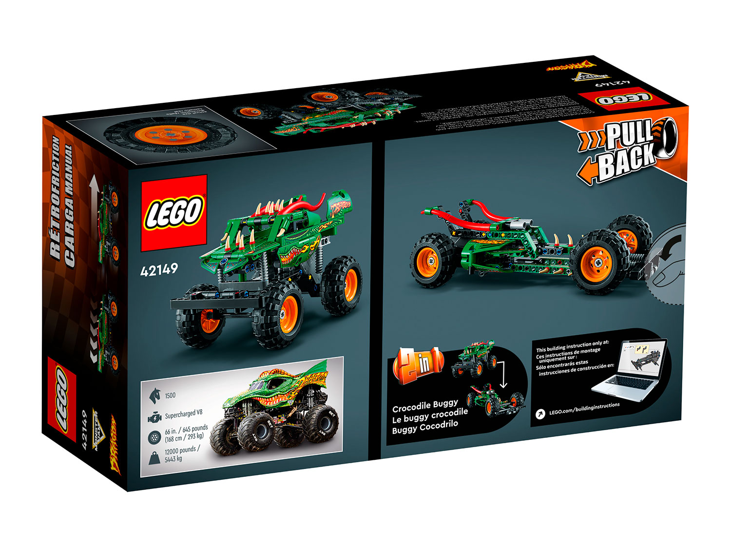 Конструктор LEGO Technic Внедорожник монстр-трак Дракон блочный - фото 8