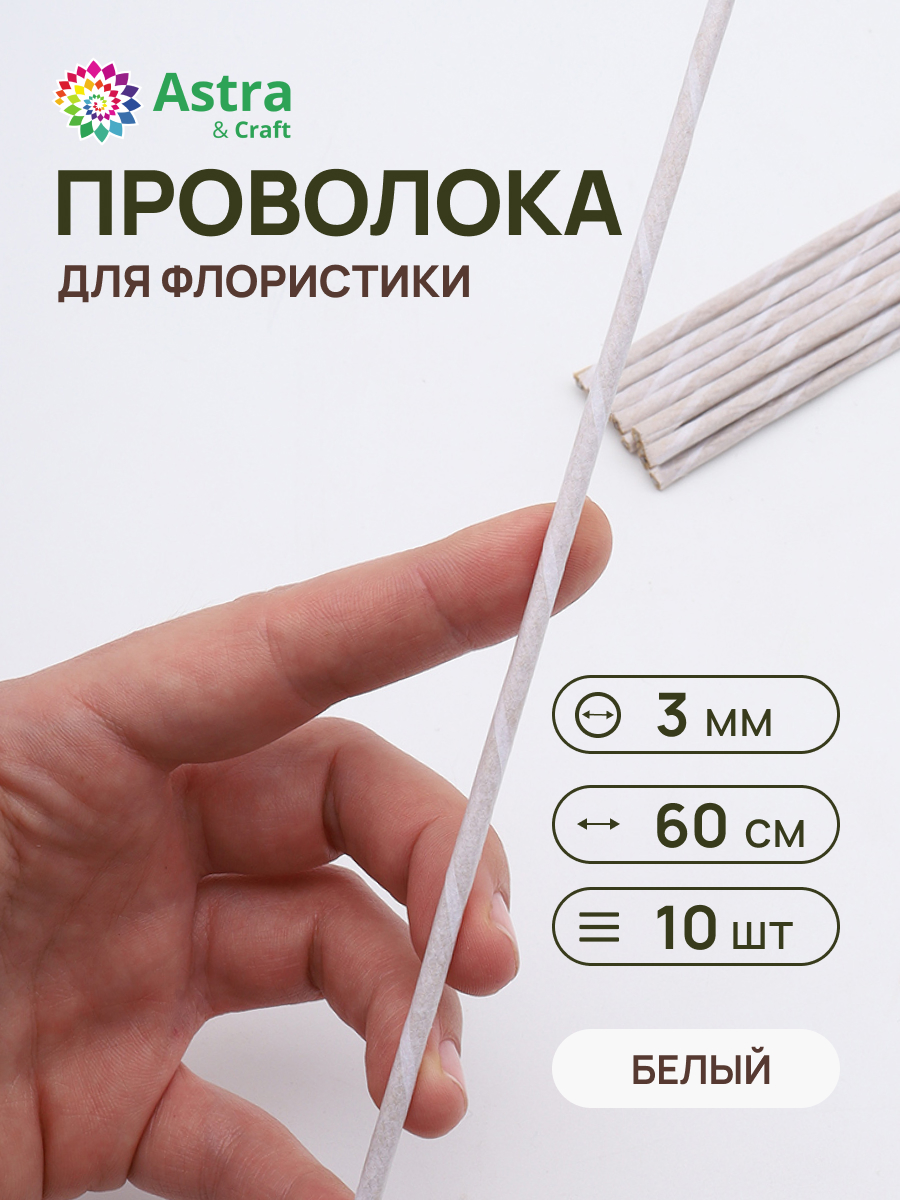 Набор для творчества Astra Craft плетение проволока 3 мм 60 см 10 шт - фото 1