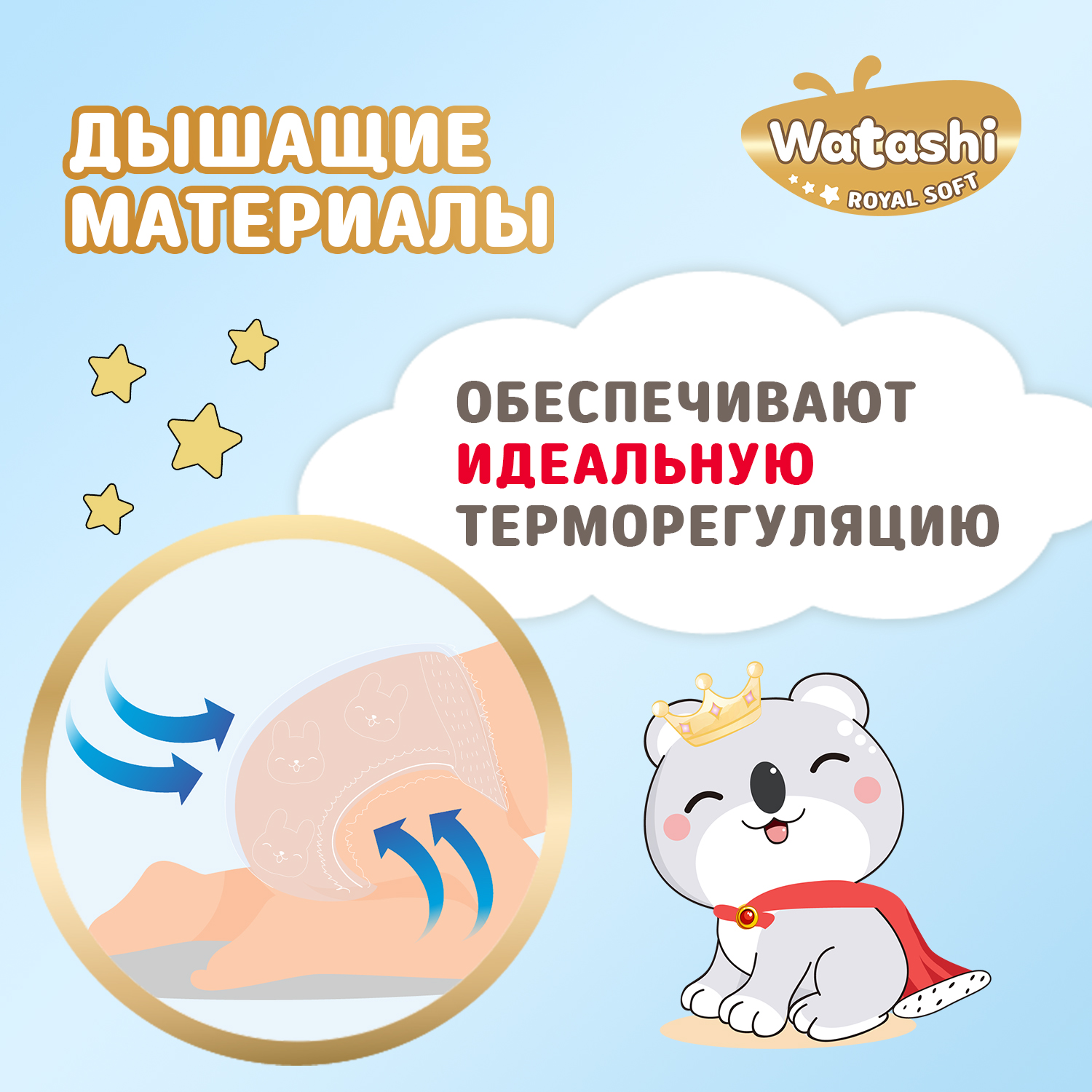 Трусики WATASHI Royal Soft Royal Soft 5 (13-20 кг) 50 шт. - фото 6