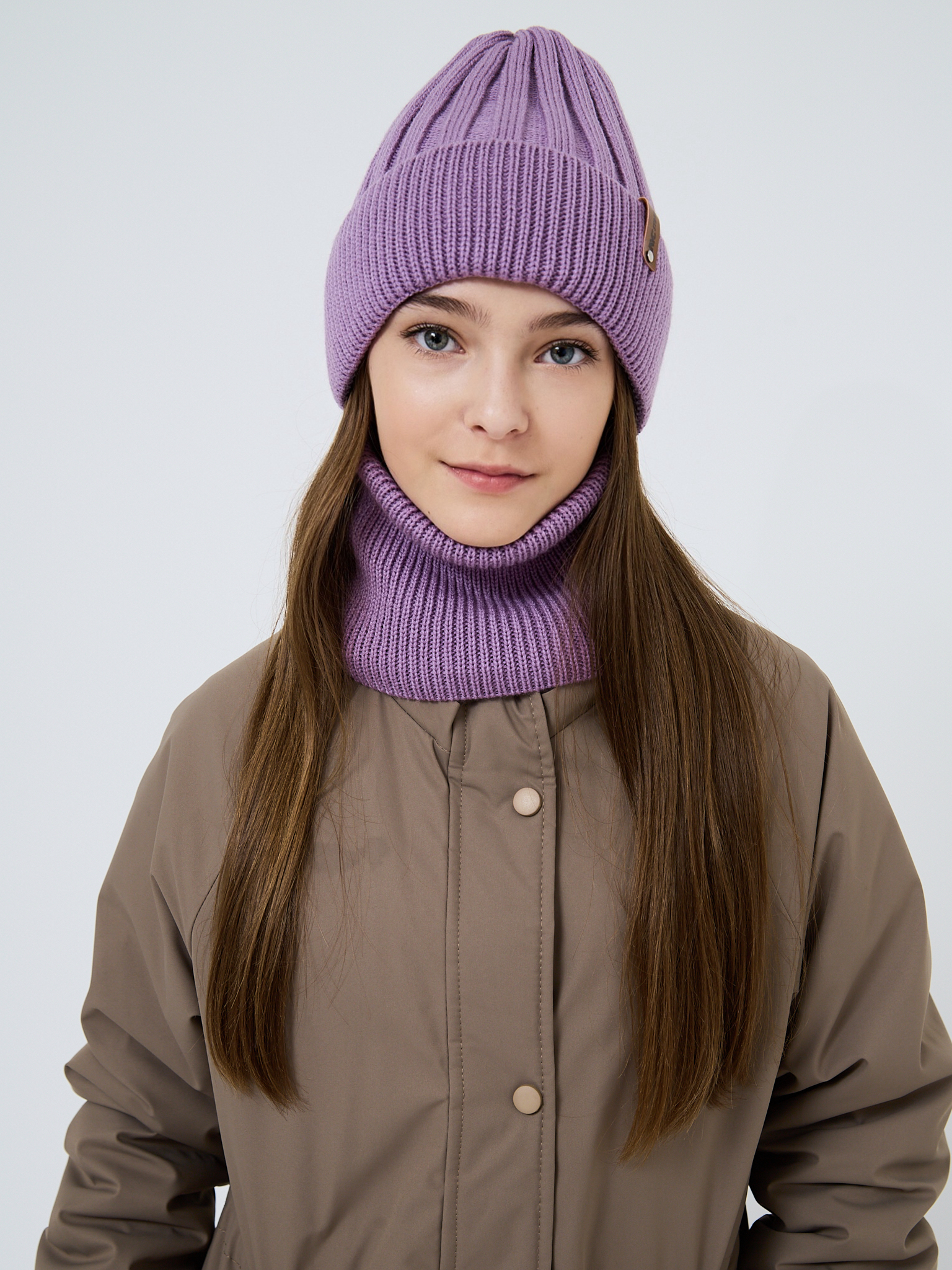 Шапка и снуд NYCkids NYC-H-54-WIDEstr-purp - фото 10