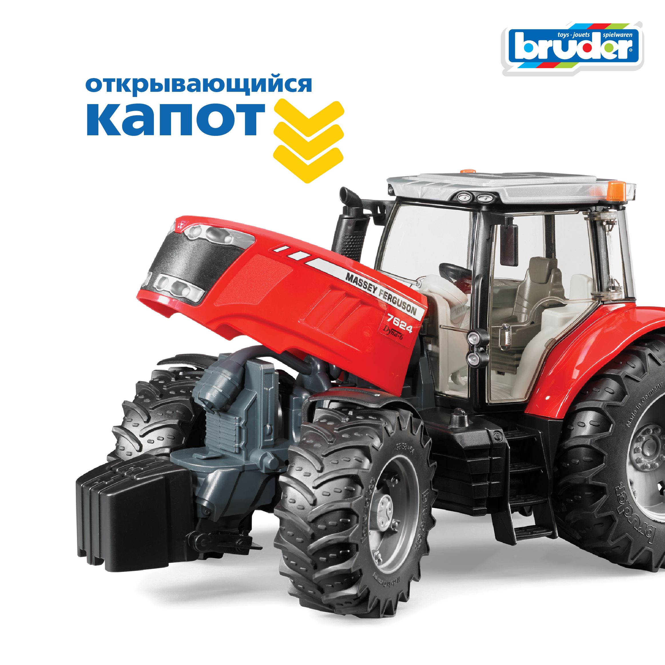 Трактор Bruder Massey Ferguson 1:16 03-046 - фото 7