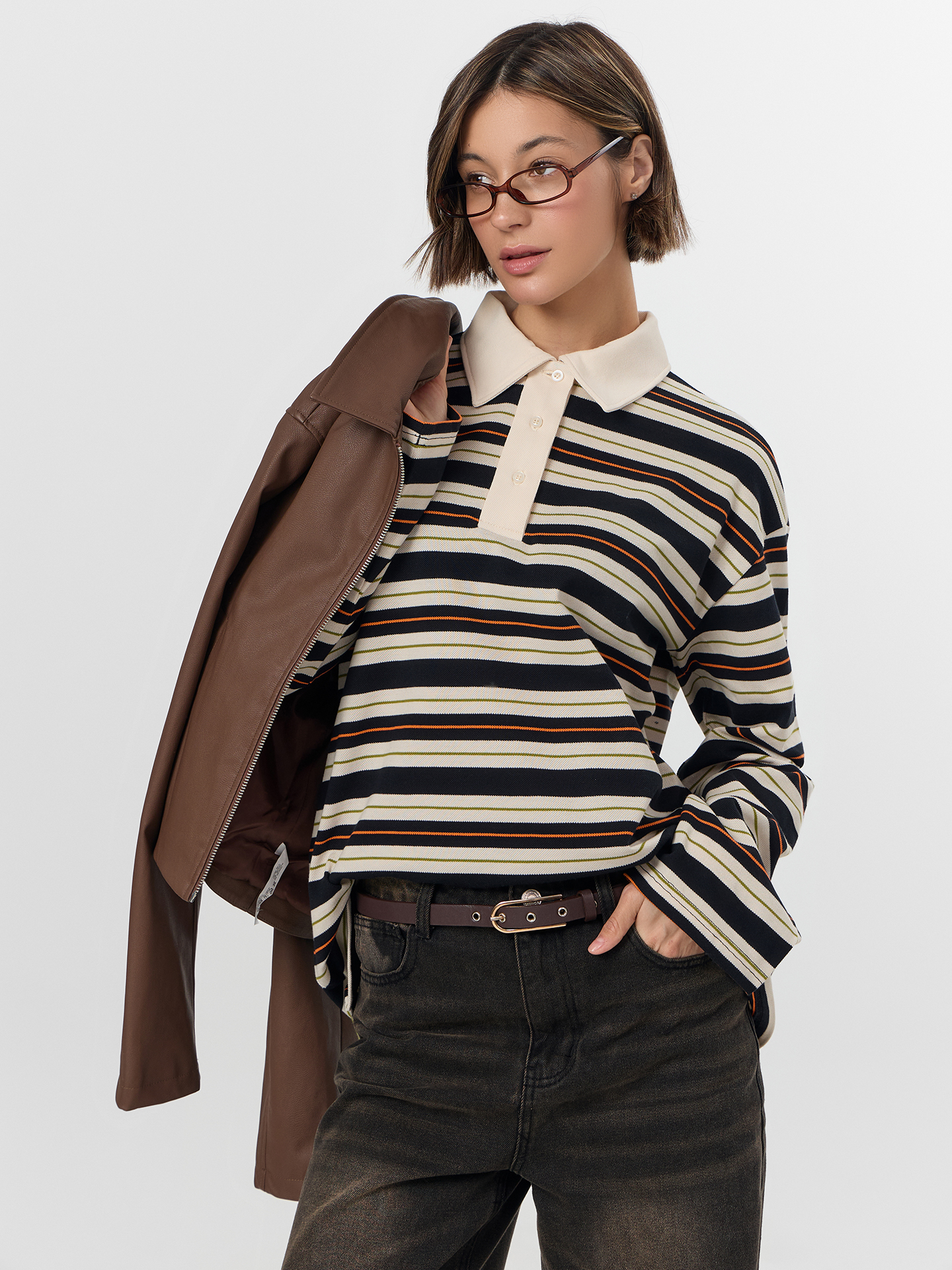 Поло Mark Formelle (Марк Формэль) 122877/молочно -оранжевая полоска - фото 6