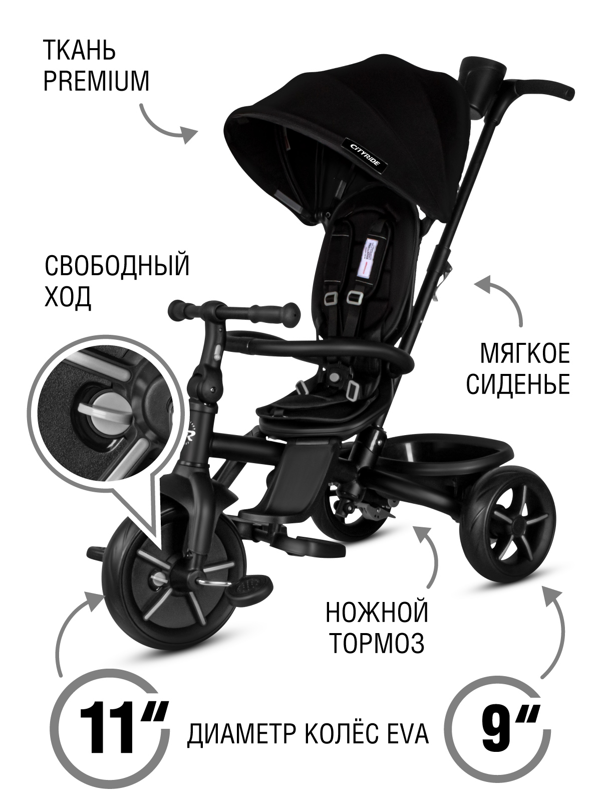 Трехколесный велосипед CITYRIDE - фото 4