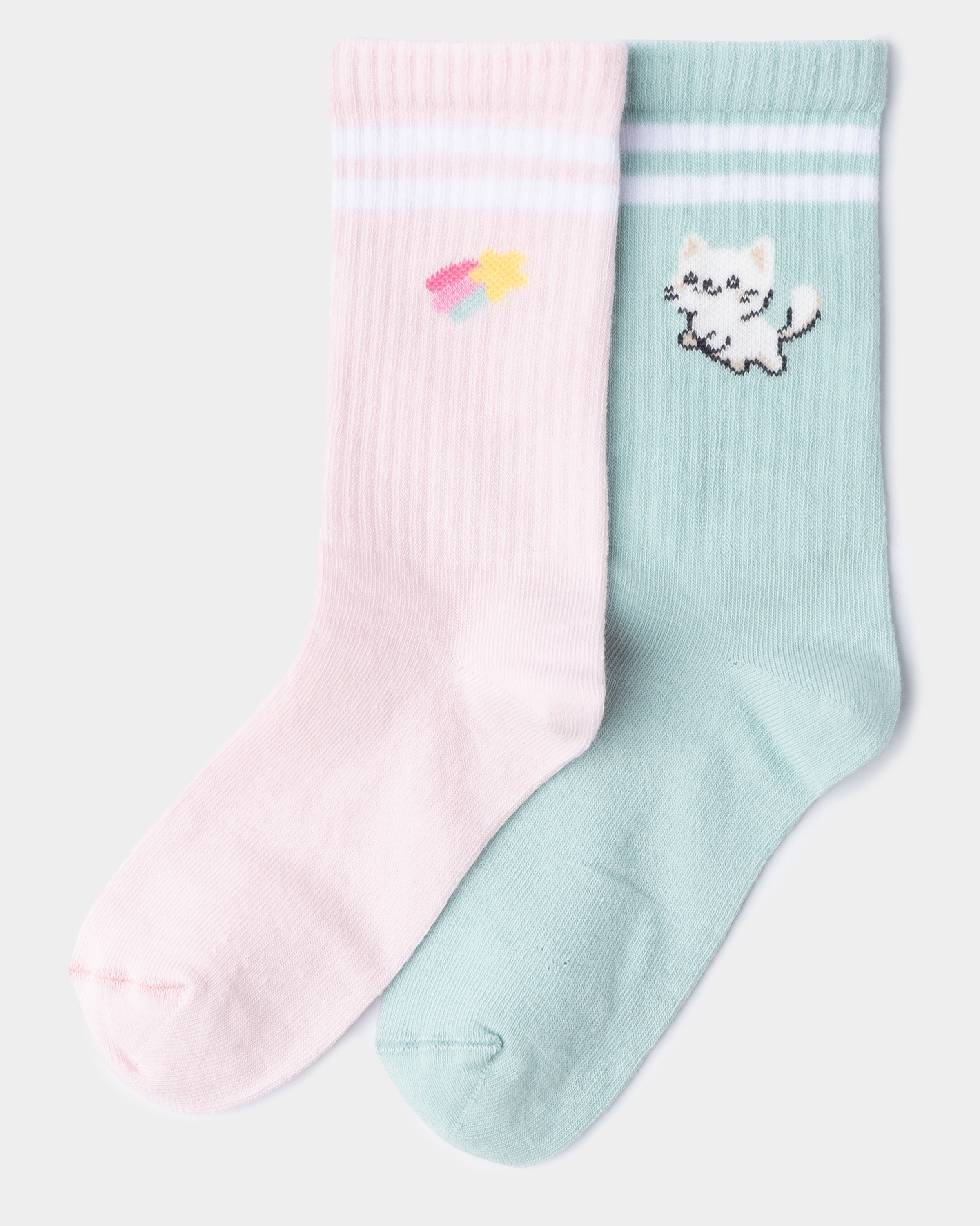 Изображение товара Комплект из 2 пар носков Futurino для девочек яркие цвета высокая посадка