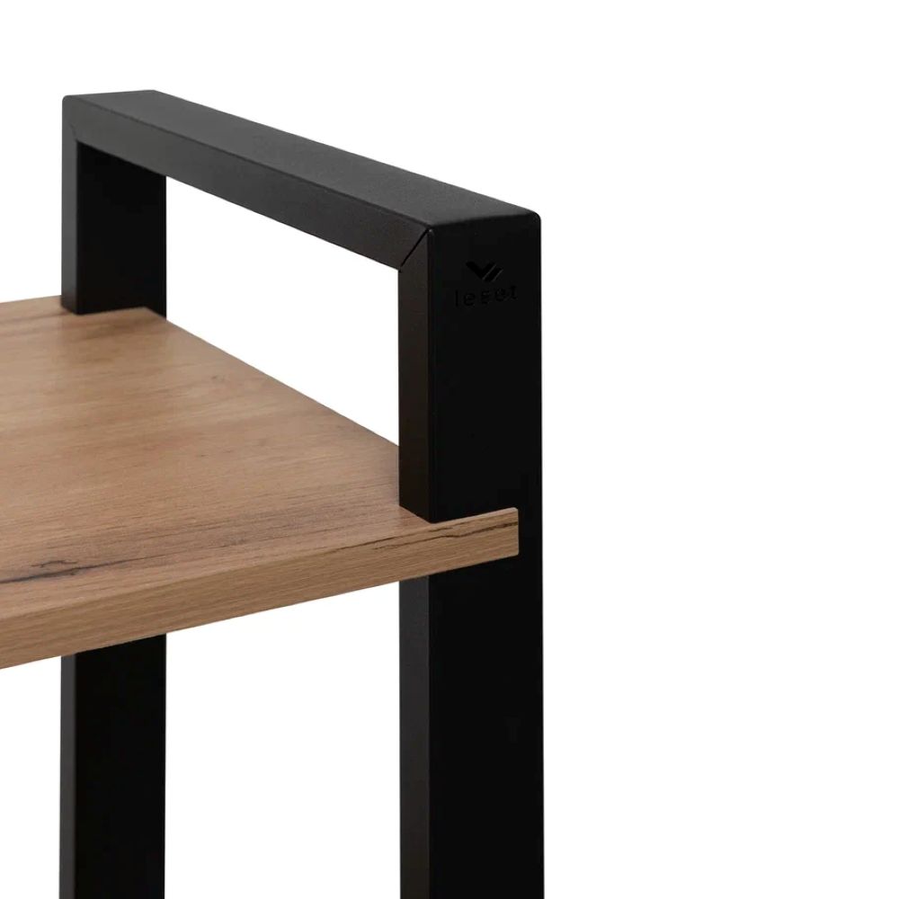 Стеллаж Leset Стилвуд 114 Черный/Дуб крафт золотой - фото 2