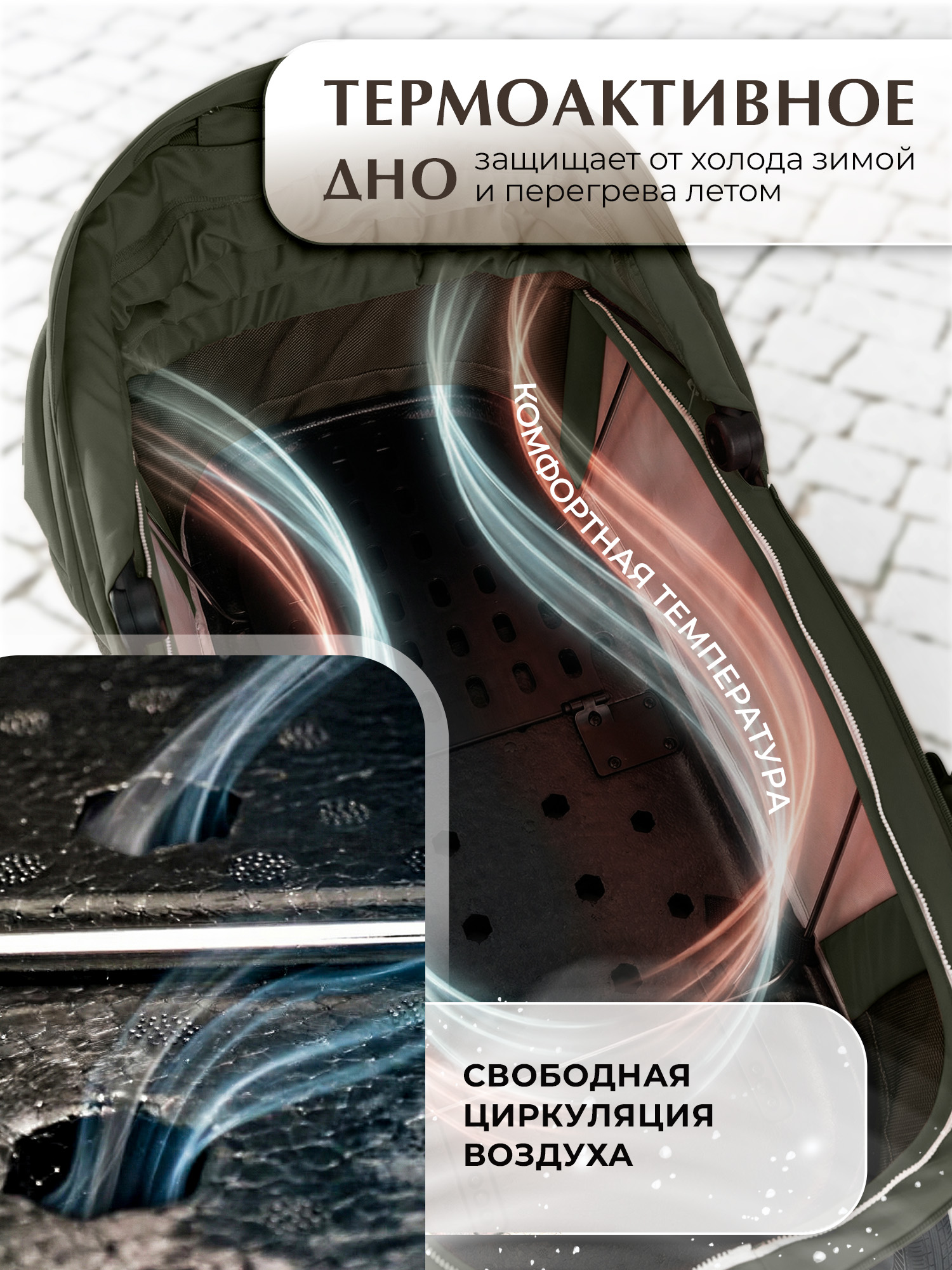 Коляска 3в1 Sweet Baby Elegante Therma Colore зеленый - фото 2