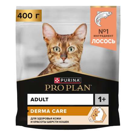 Корм сухой для кошек PRO PLAN 400г с лососем с чувствительной кожей