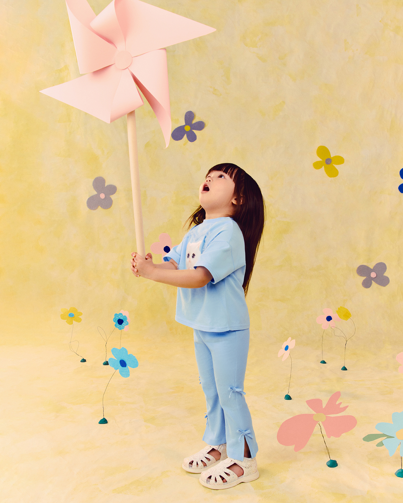 Изображение товара Легинсы BabyGo Trend 80 для девочки, голубые, хлопковый трикотаж