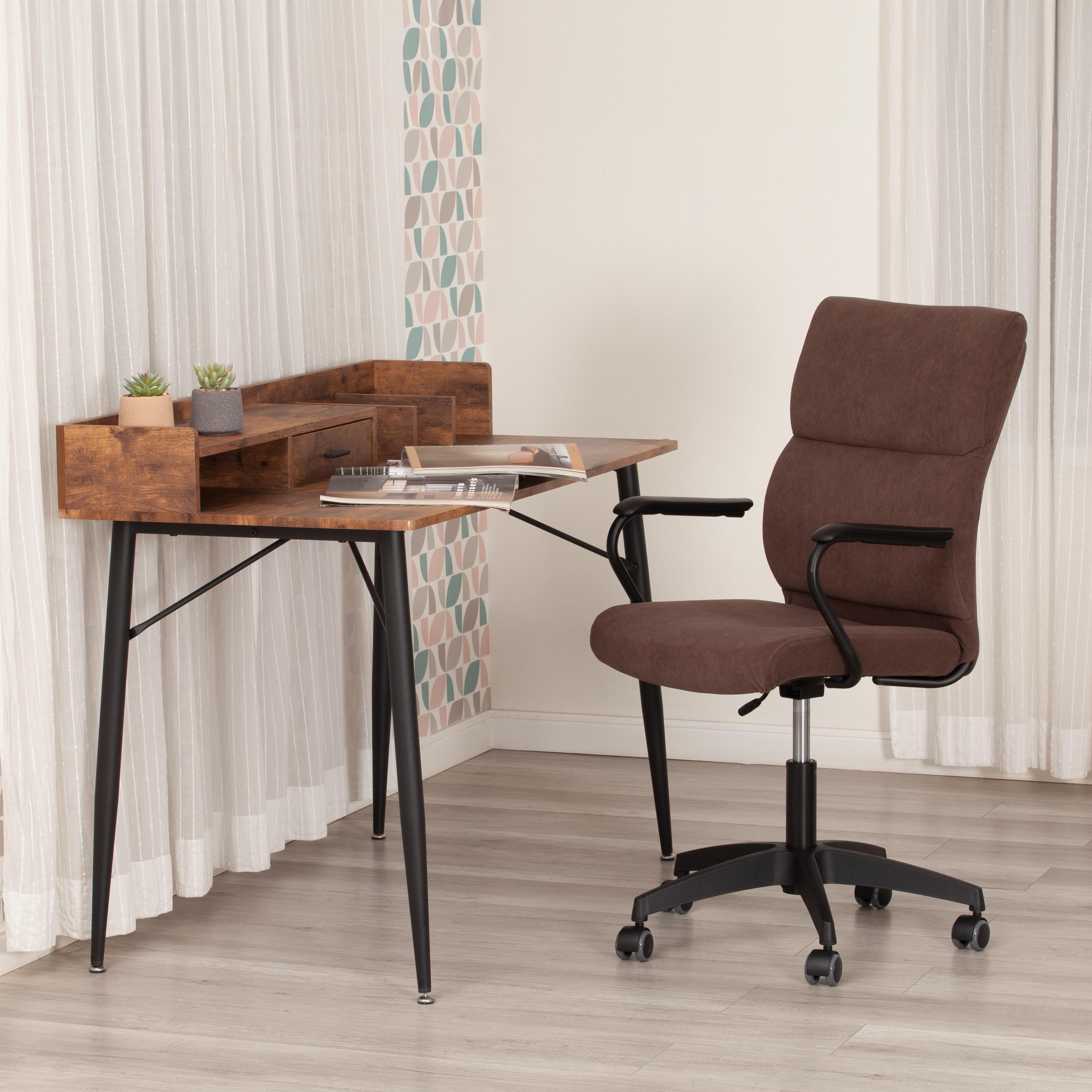 Компьютерное кресло TETCHAIR флок коричневый - фото 1