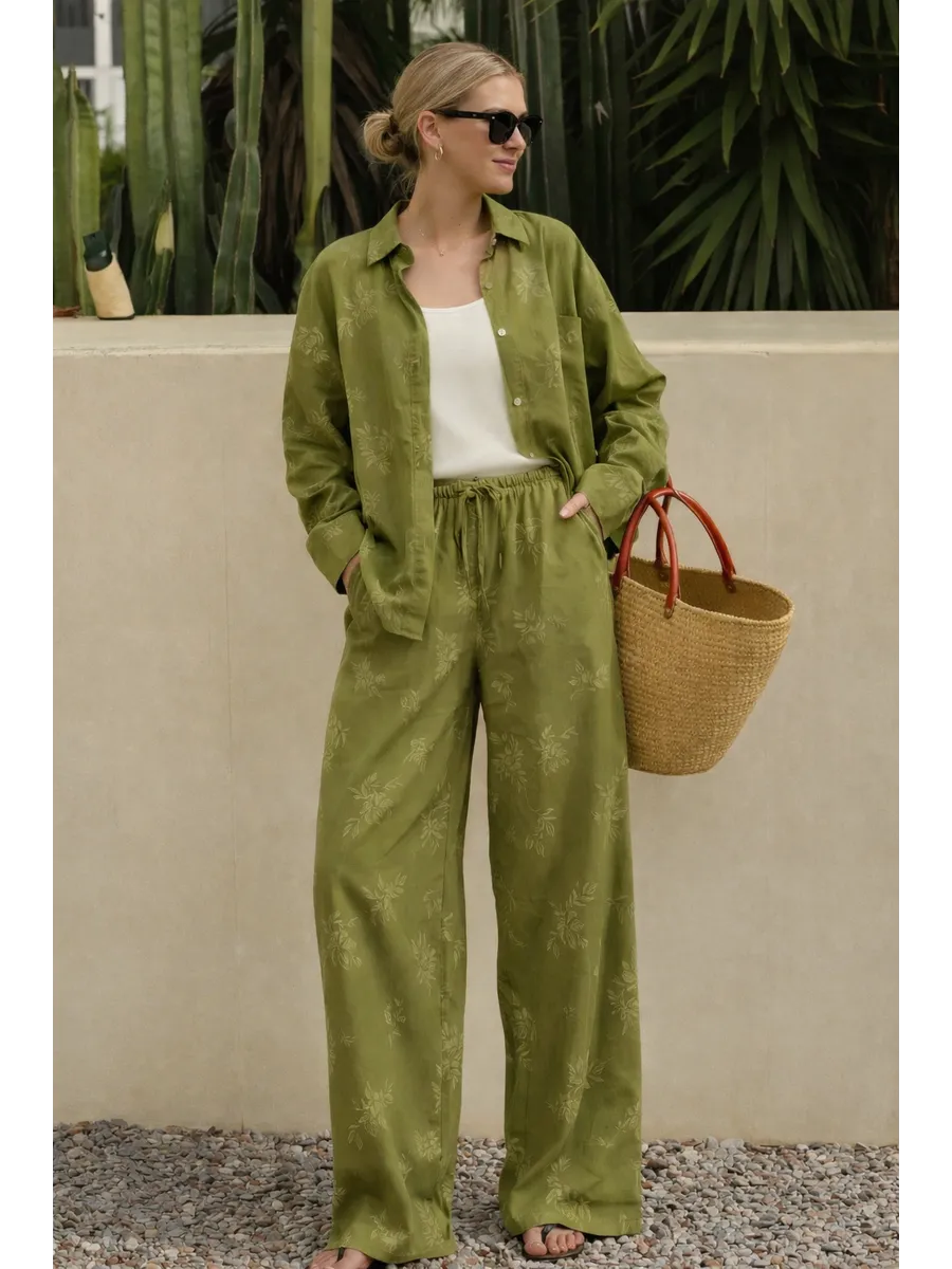 Брюки Mark Formelle (Марк Формэль) 532431/цветы на оливковом - фото 2