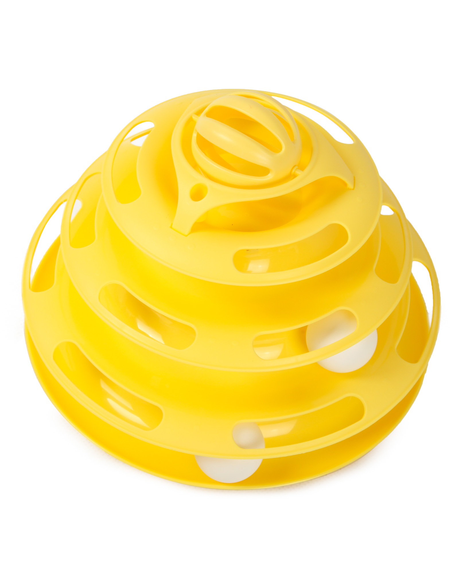 Игрушка для кошек Barbaks Пирамидка-трек 3-слойная интерактивная с шариками-бубенчиками 25*22см - фото 2