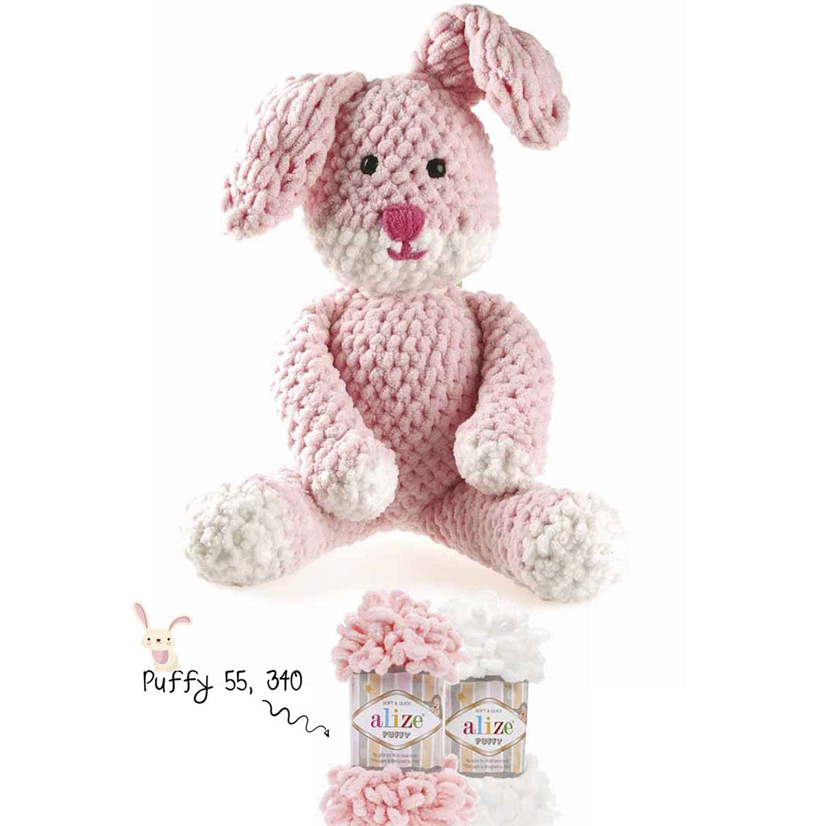 Пряжа для вязания Alize puffy 100 г 9 м микрополиэстер фантазийная плюшевая 141 синий 5 мотков - фото 11