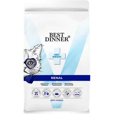 Сухой диетический корм для кошек Best Dinner Vet Profi Renal при заболевании почек, 1,5 кг