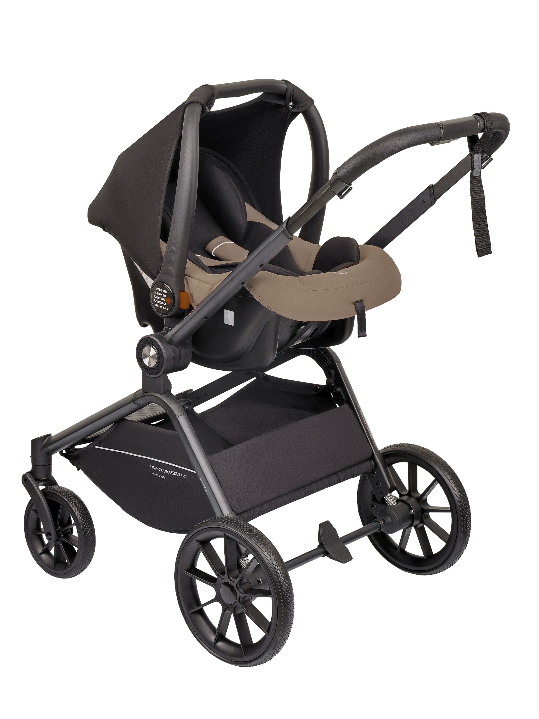 Коляска 3в1 Indigo Solar темно-бежевый - фото 7