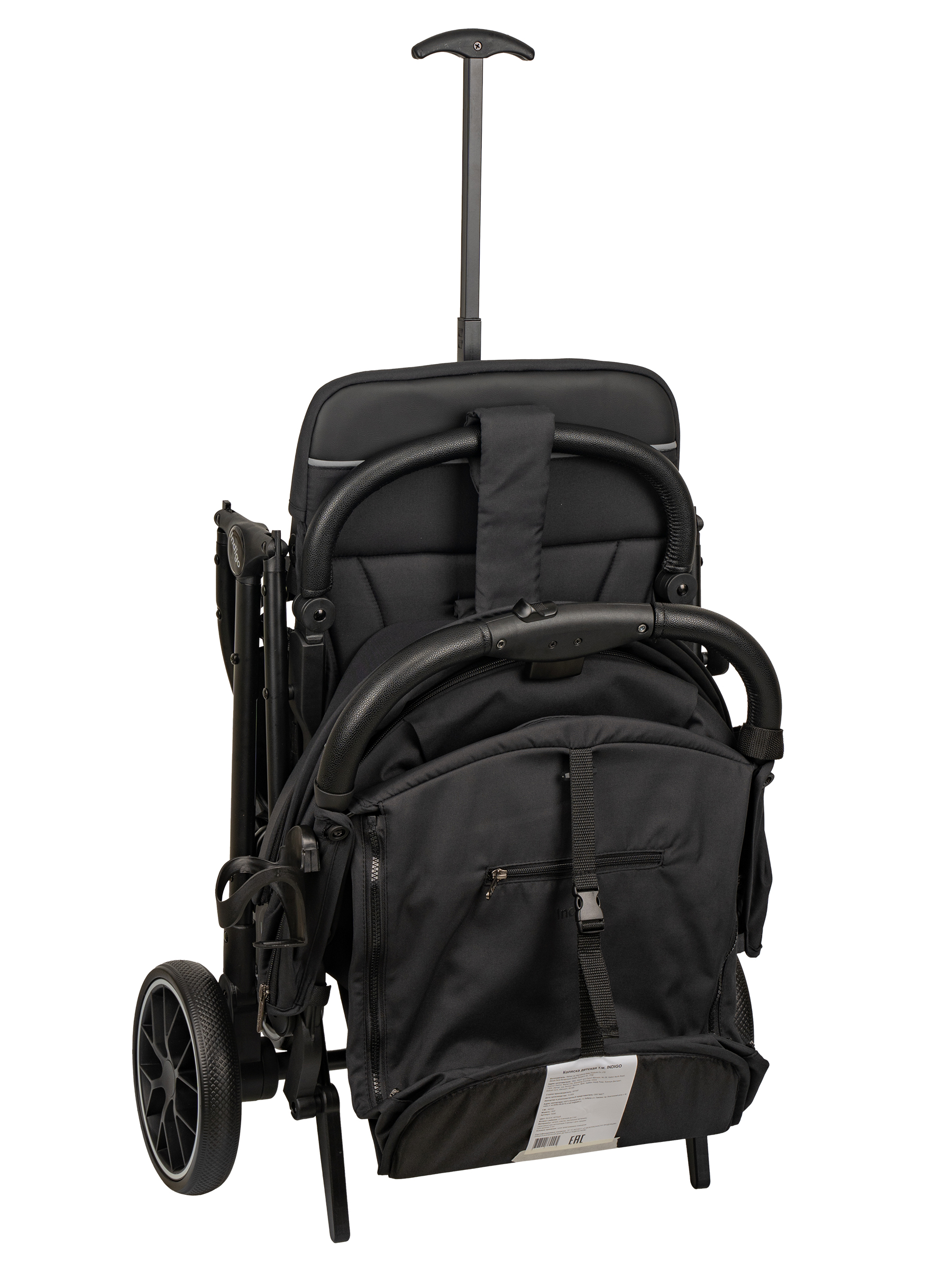 Коляска прогулочная Indigo Skip для путешествий, черный черный - фото 30