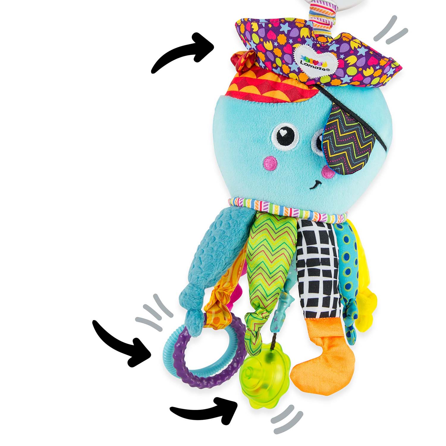 Игрушка Lamaze подвеска Капитан кальмар с подвесом - фото 4
