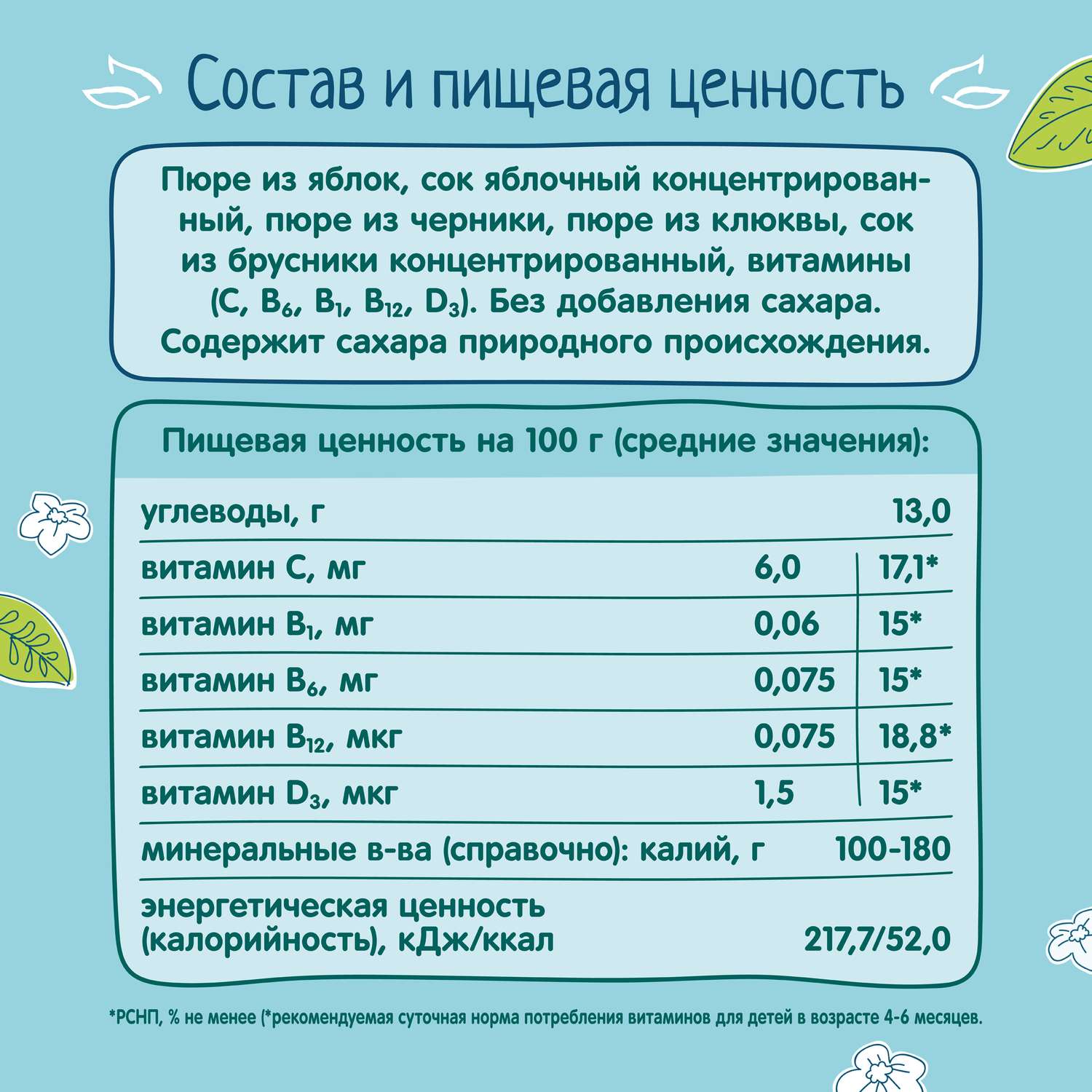 Пюре ФрутоНяня Витаминный салатик с черникой 90г - фото 5