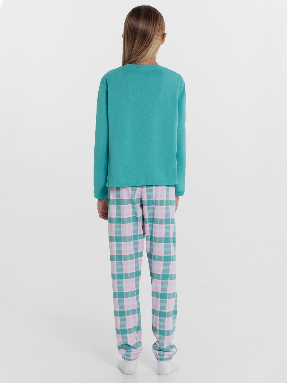 Пижама Mark Formelle (Марк Формэль) 567740/светлая лагуна +клетка на розовом - фото 3