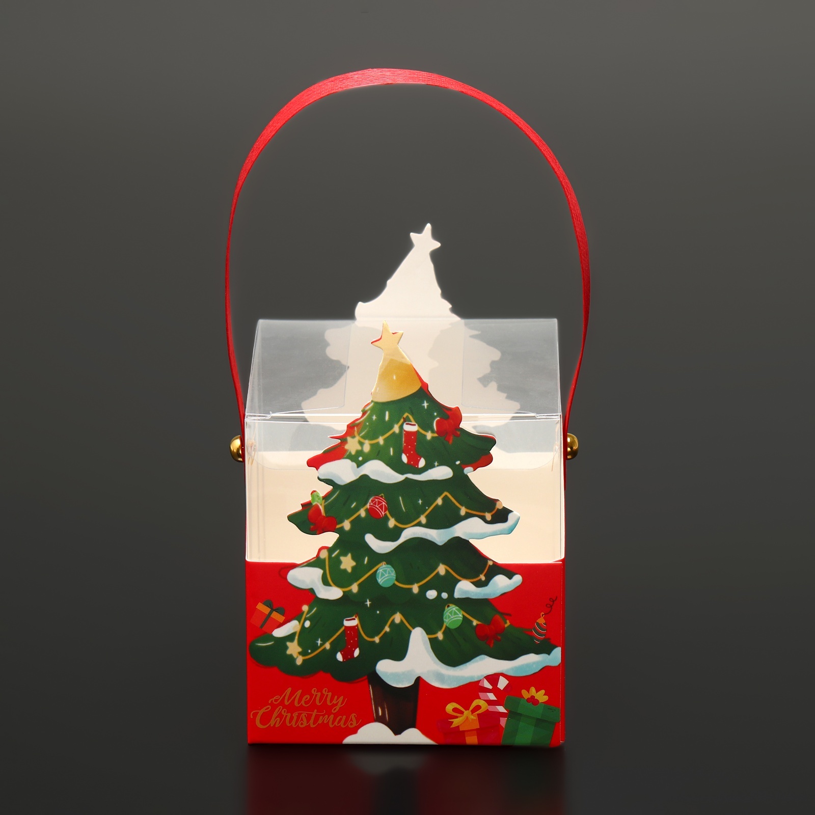 Складная коробка из PVС с ручками UPAK LAND "Заснеженная Ёлка", 9 х 9 х 9,5 см - фото 3
