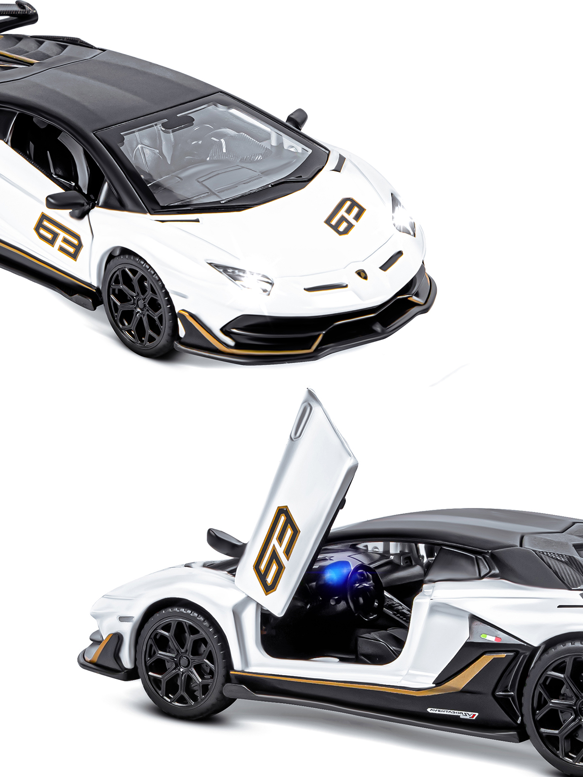 Автомобиль АВТОпанорама Lamborghini Aventador SVJ 1:32 JB1251401 - фото 9