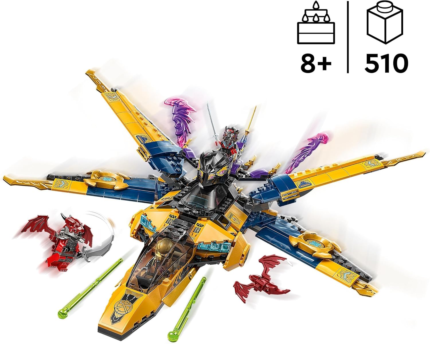 Конструктор LEGO NINJAGO Реактивный самолет Рас и Арин 510 дет. - фото 2