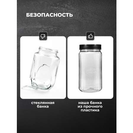 Набор банок Phibo с рельефом и эмбоссингом 1,3л