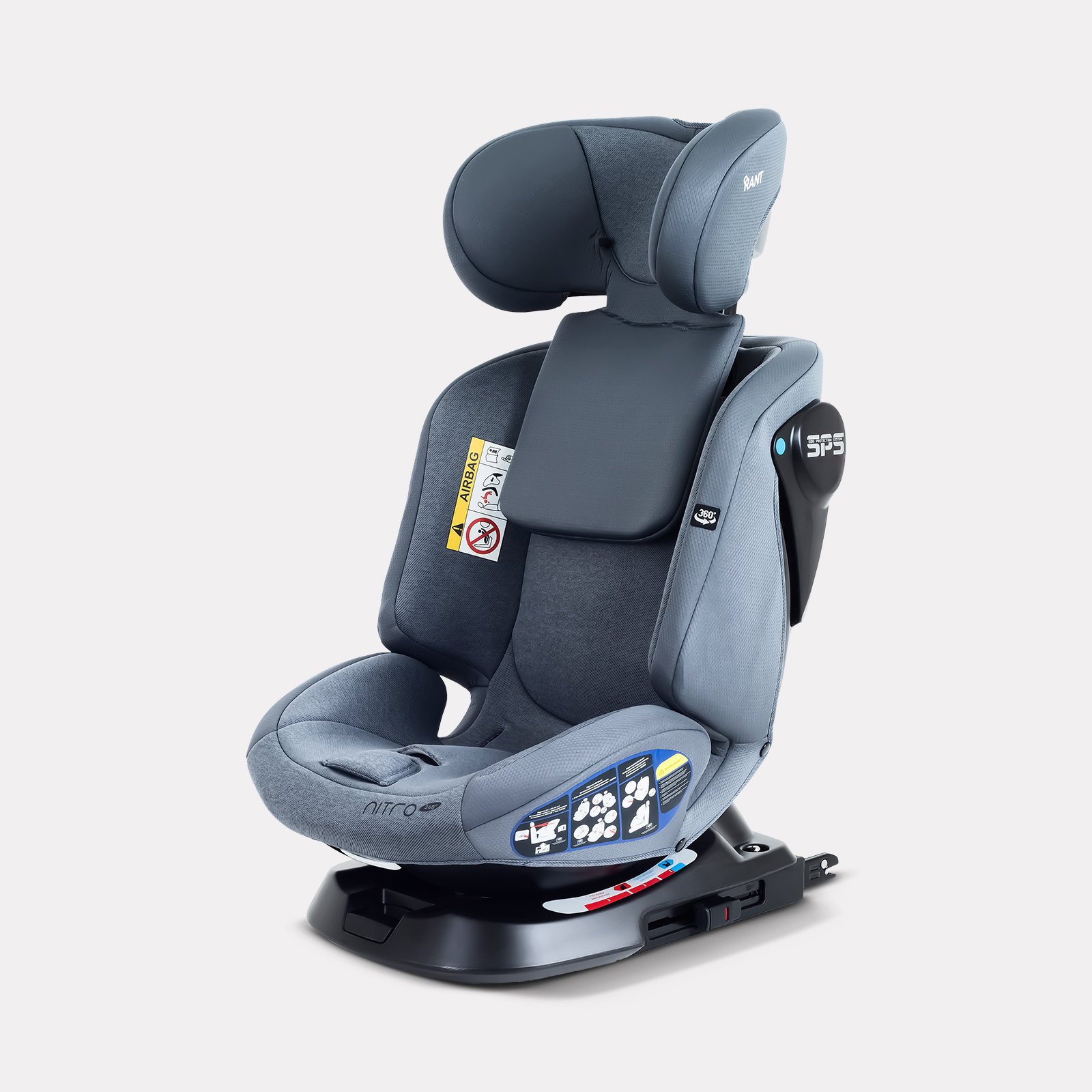 Автокресло Rant Nitro new isofix Isofix 0+/1/2/3 (0-36 кг) серый - фото 2