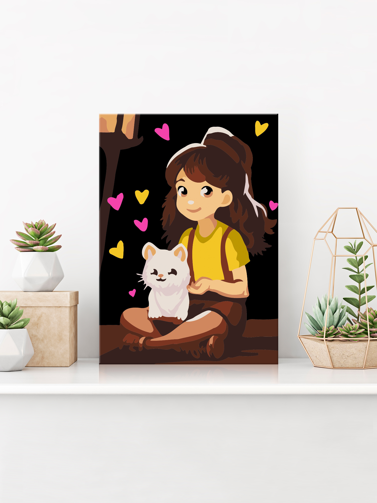 Картина по номерам Hobby Paint Девочка и кот в ассортименте - фото 3