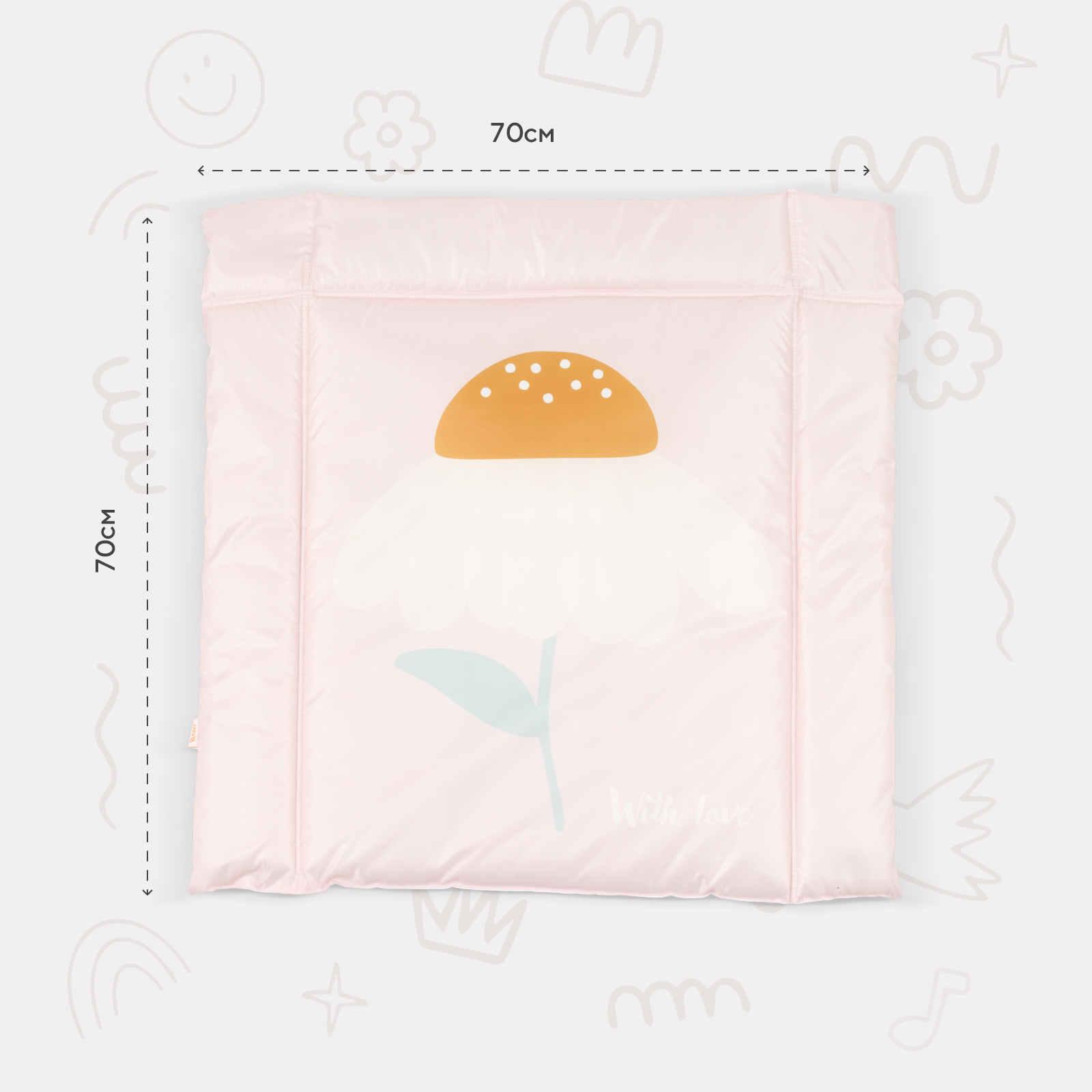 Матрас для пеленания Rant Flower 70х70 oxford с сумкой - фото 5