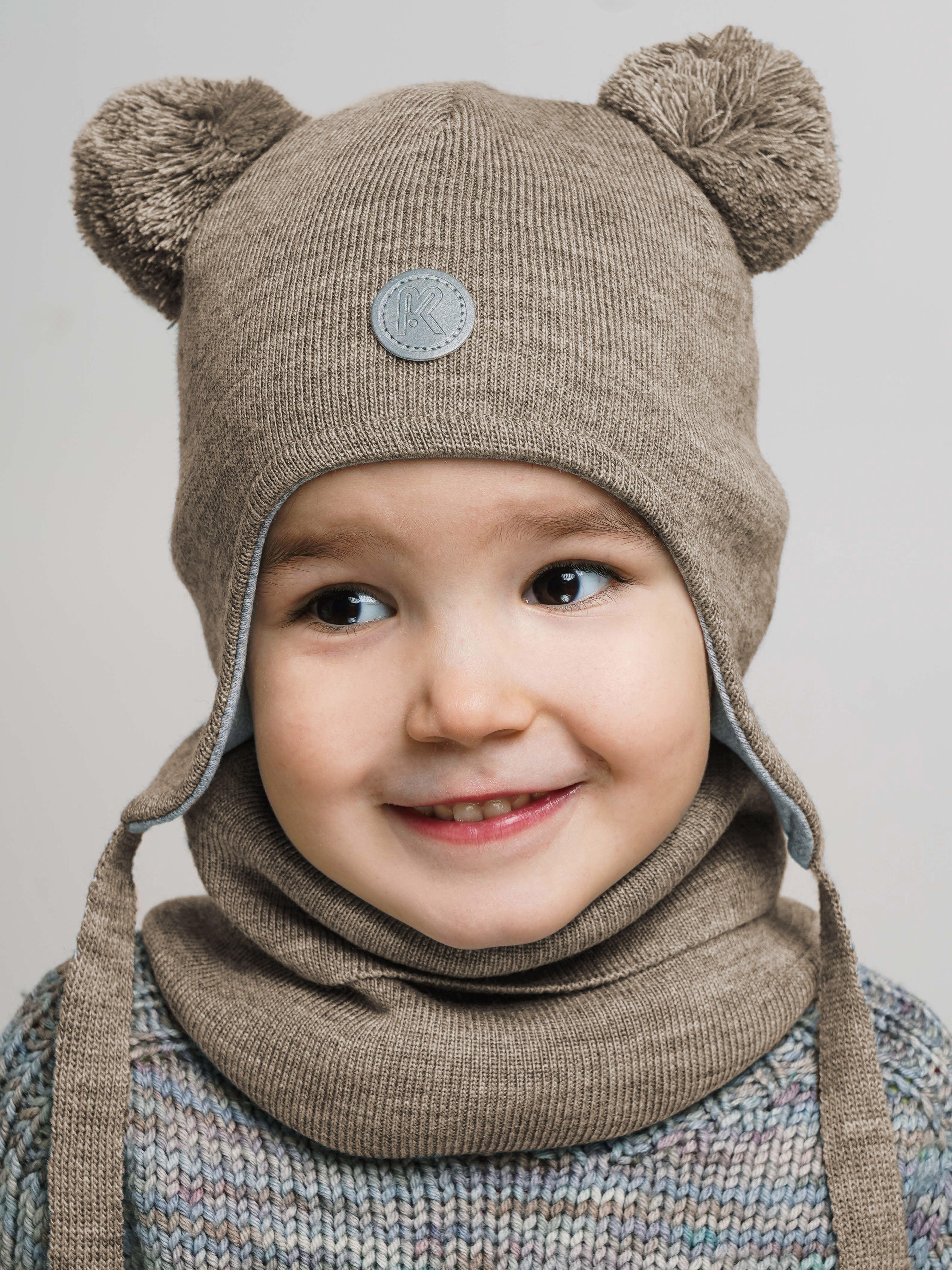 Шапка и снуд ПриКиндер U-Sp22529 Цвет: Коричневый - фото 8