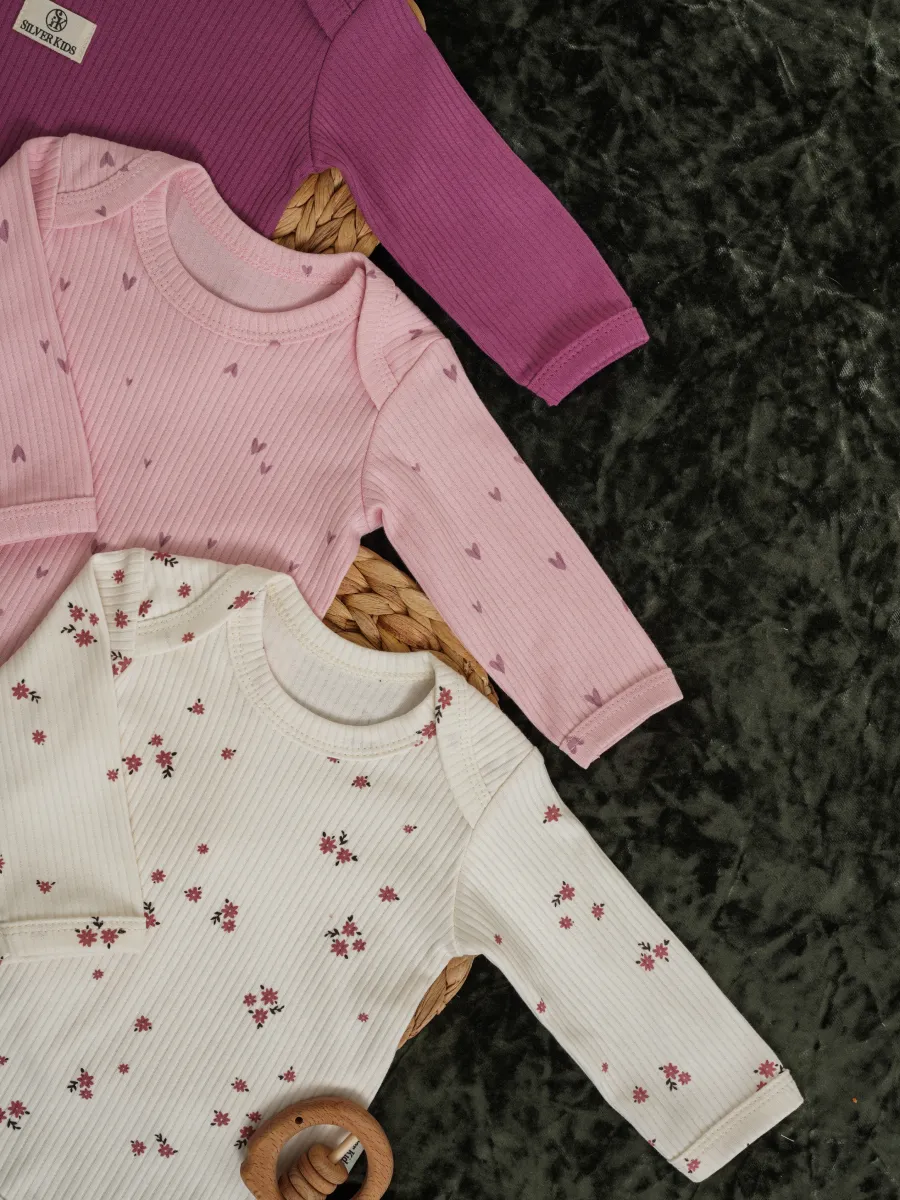 Боди 3 шт Супер Пупс нбр/3пр/бд/sk20/рубчик/сердцалюбви - фото 3