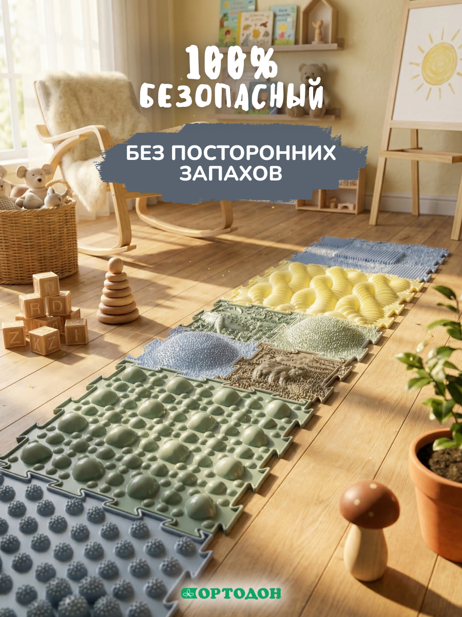 Коврик-пазл Ортодон массажный развивающий детский 26 x 122 см - фото 4