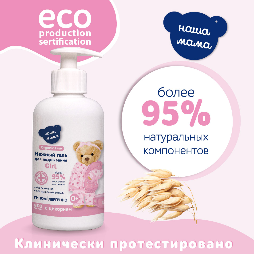 Гель для подмывания 500 мл с натуральным пребиотиком для девочек - фото 5