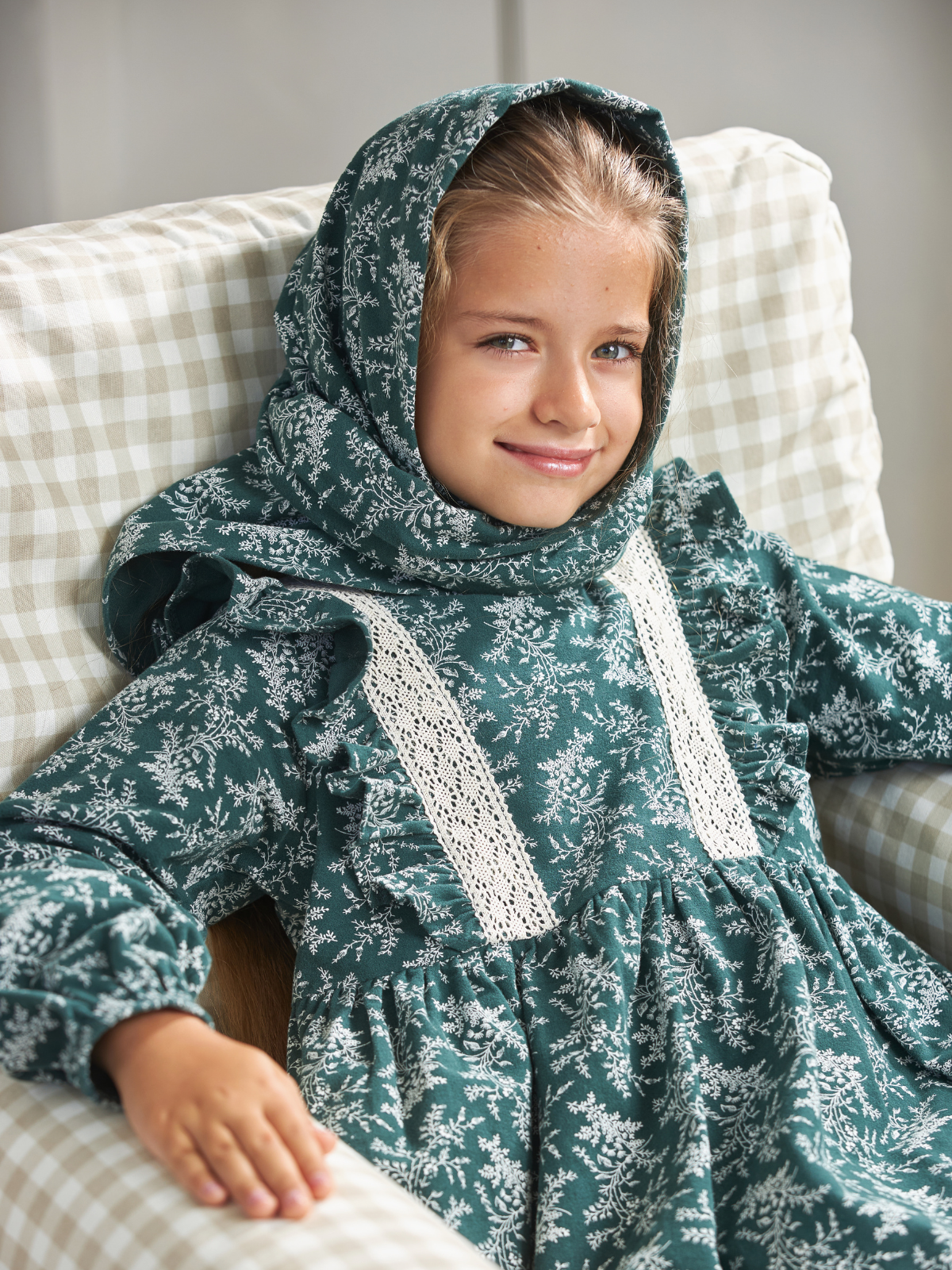 Платье MOUN платье_фланель/кружево_изумрудн - фото 16