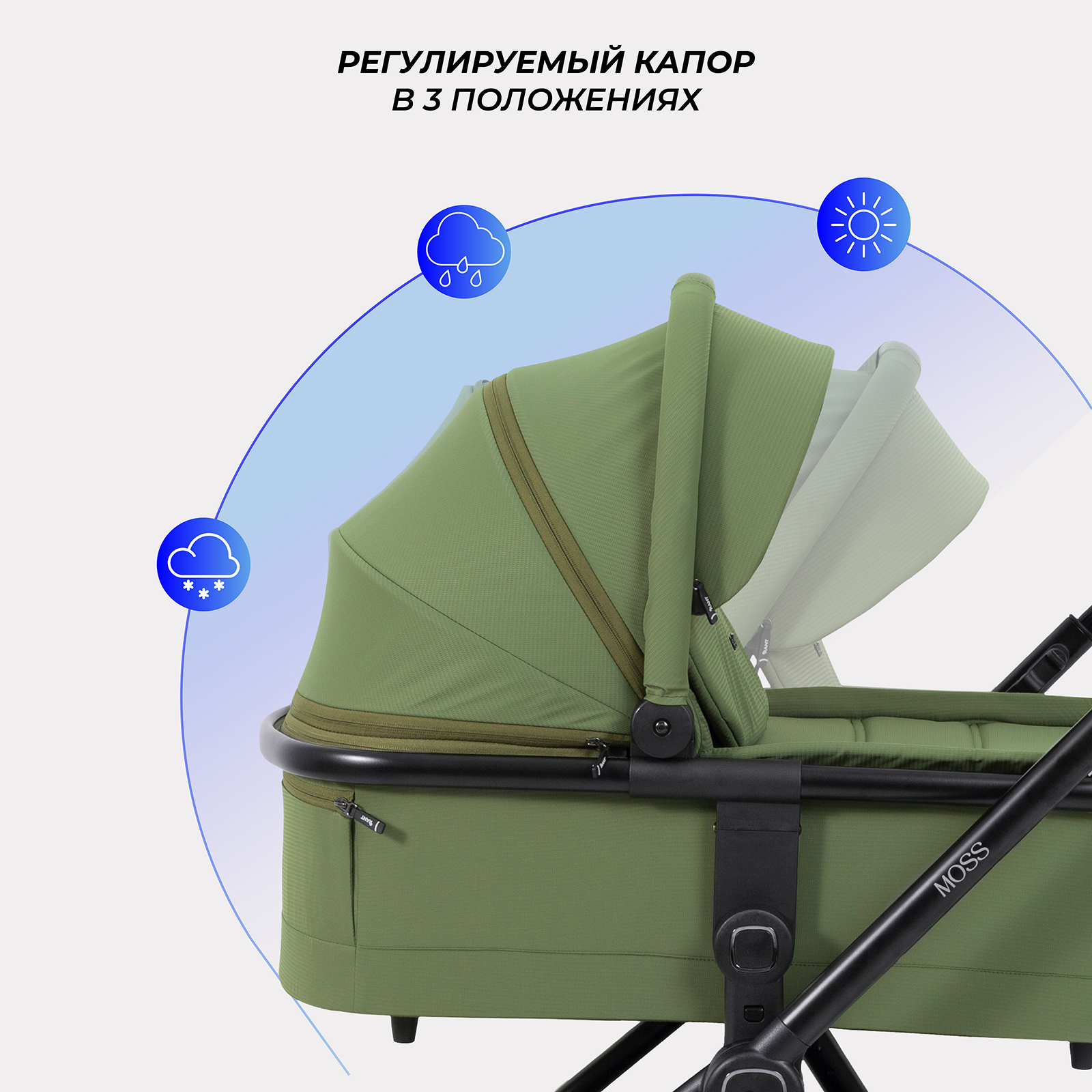 Коляска 2в1 Rant Moss 2 в 1 зеленый - фото 4