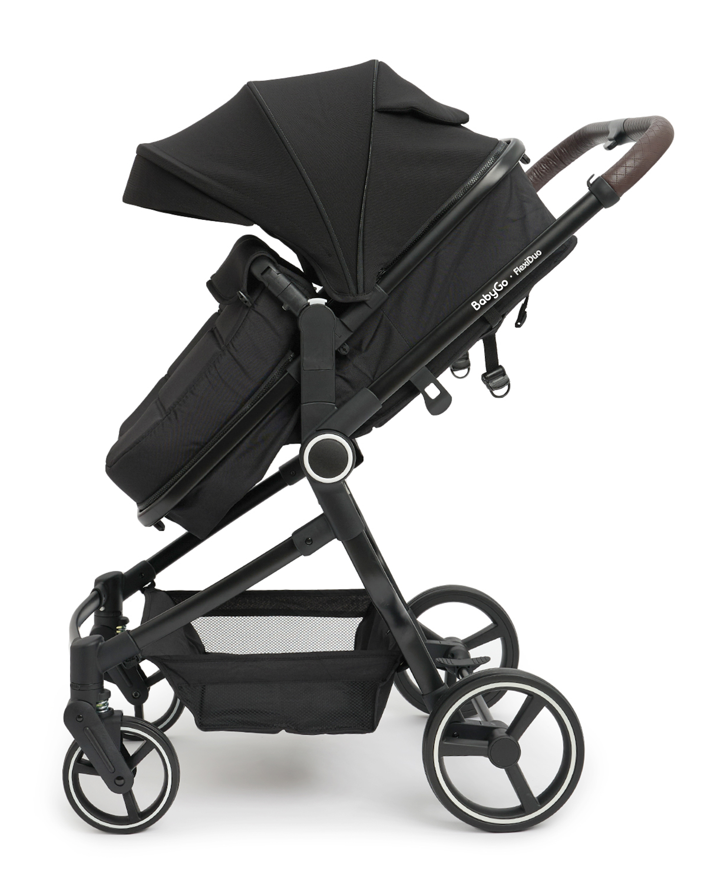 Коляска прогулочная для двойни BabyGo Flexi Duo New черный - фото 17