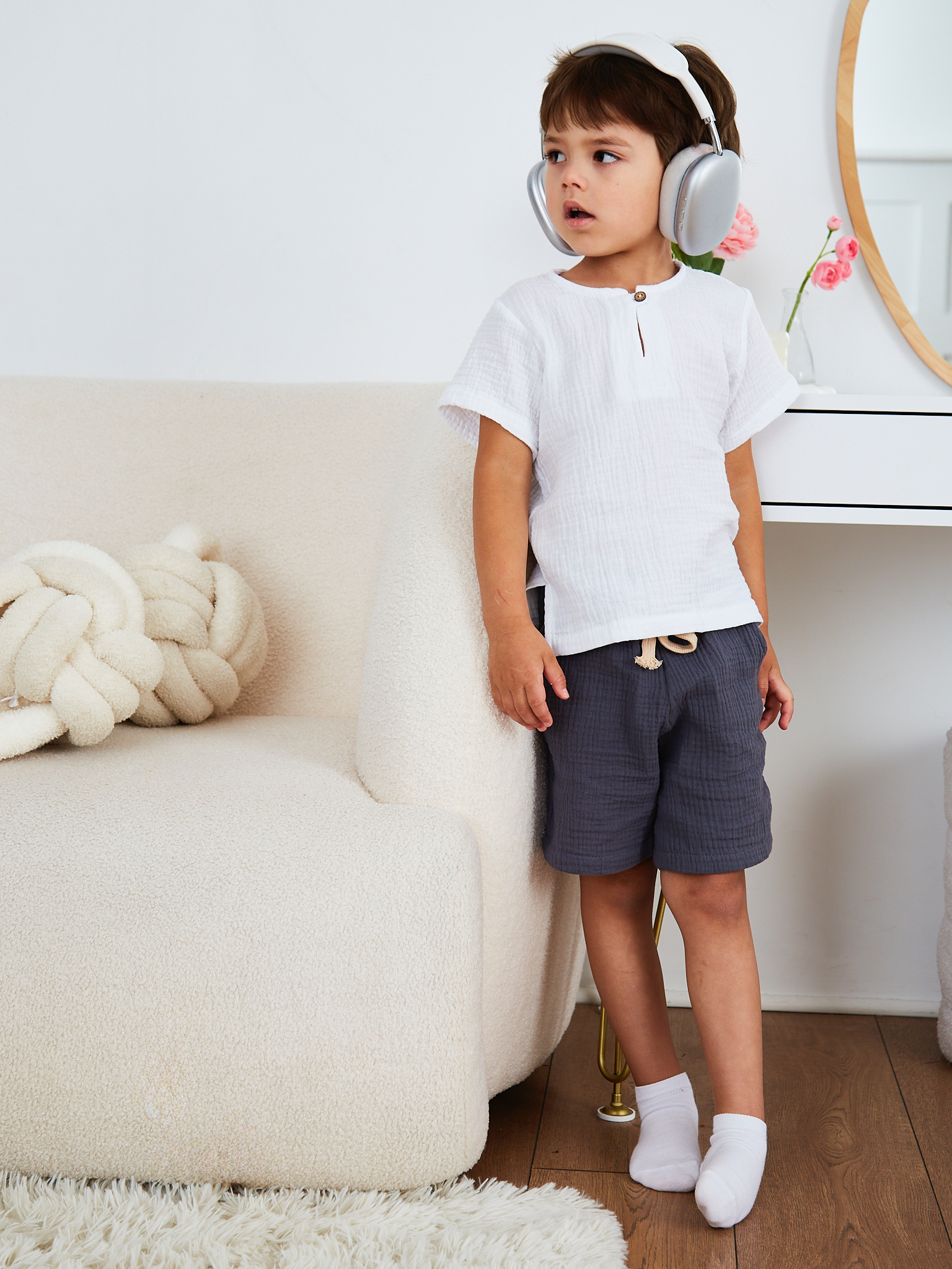 Шорты MOUN Шорты_муслин_темносерый - фото 17