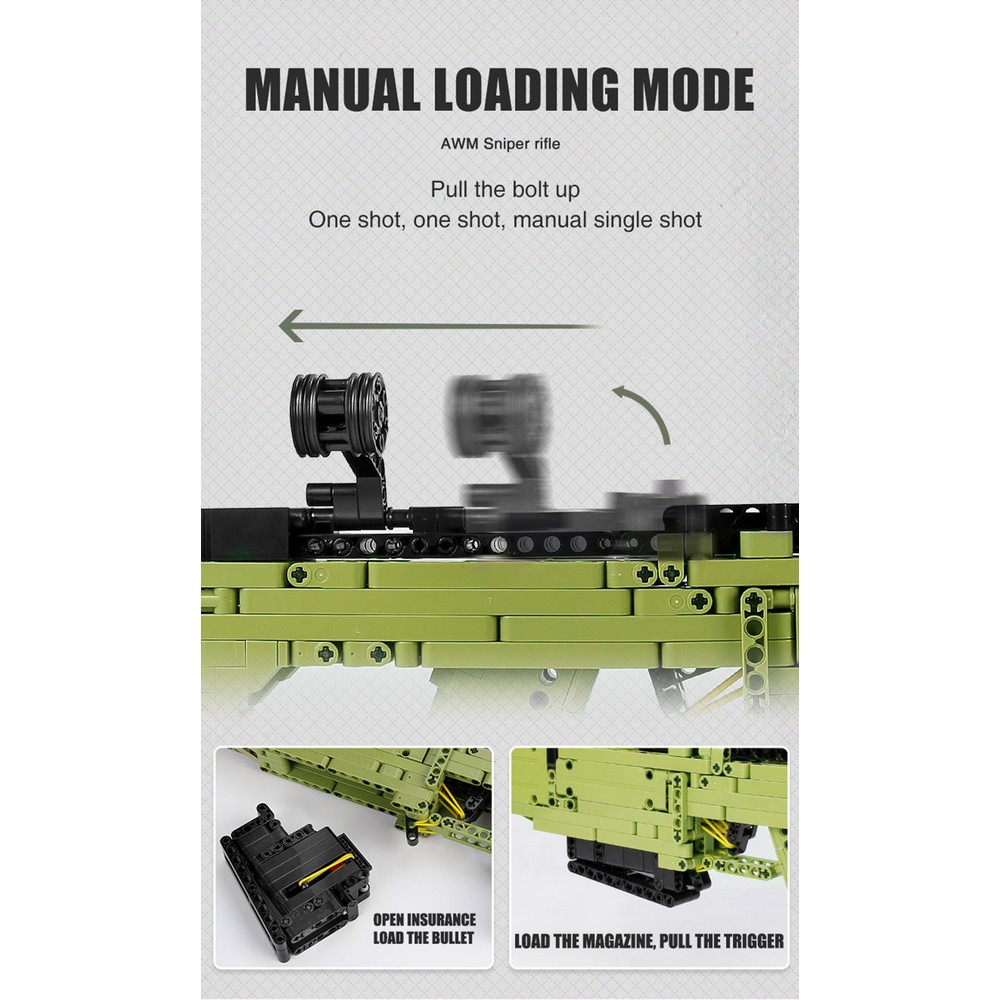 Конструктор Mould King Снайперская винтовка AWM блочный - фото 10