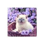 Весы напольные MARTA MT-1608 сенсор/встроенный термометр/белый котенок