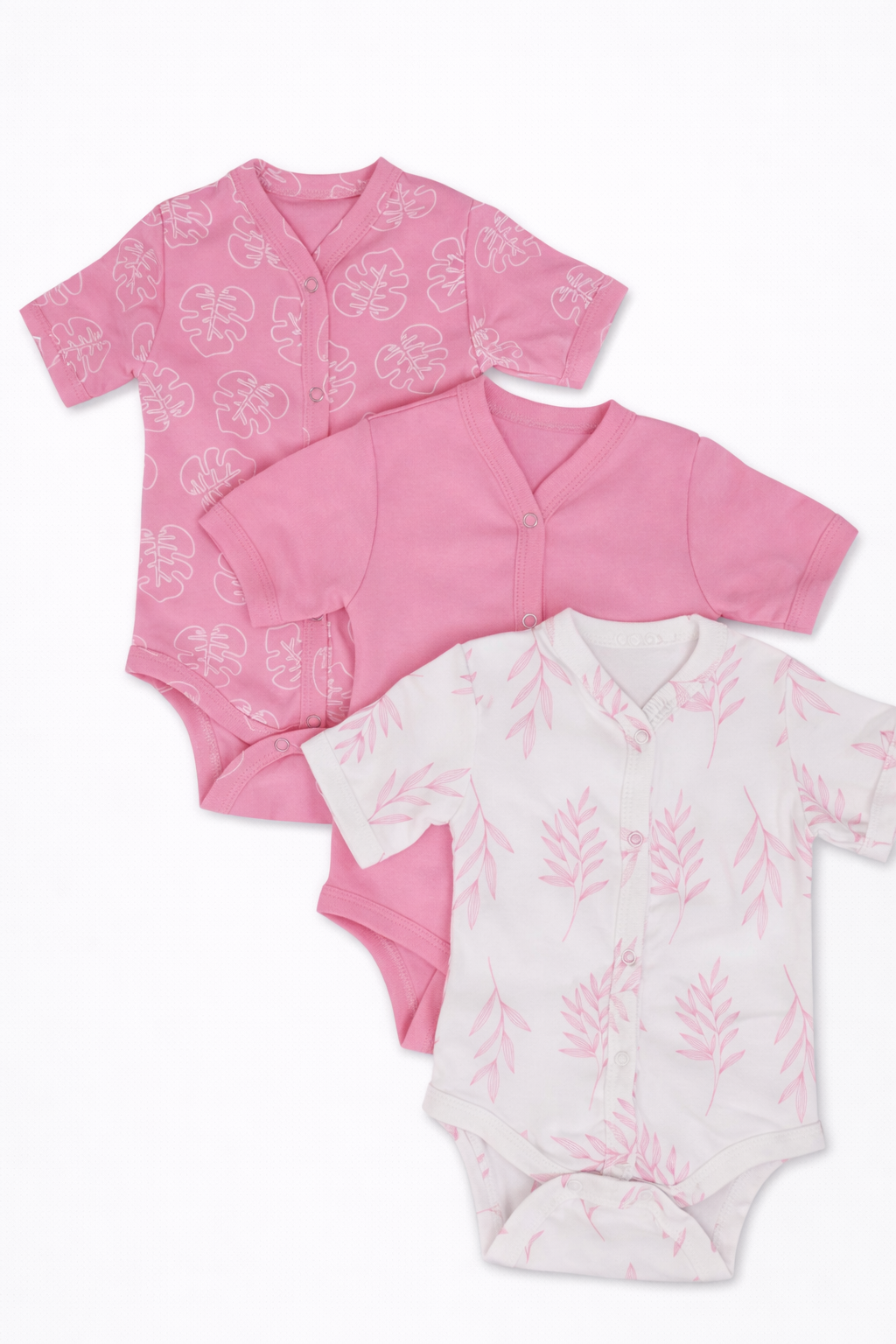 Боди 3 шт Супер Пупс нбр/3пр/бд/коррук/SK23розовыйлисточкиветочки - фото 1