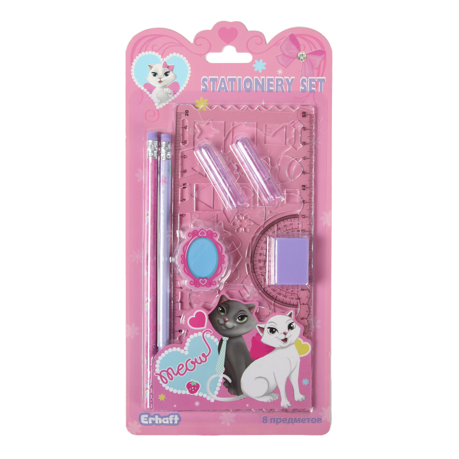 Набор канцелярский Erhaft Кошечки 8 предм. - фото 2