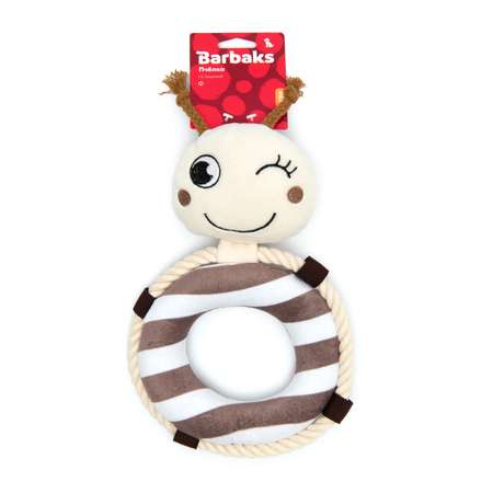 Игрушка для собак Barbaks Пчёлка мягкая с канатиком пищит 30.5*18см