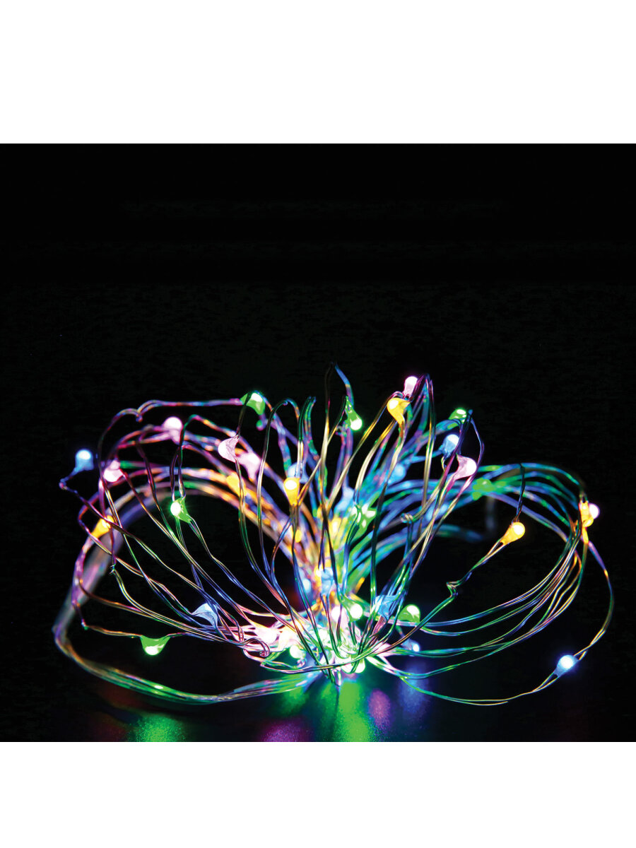 Электрогирлянда Золотая сказка светодиодная Роса 20 ламп 2 м многоцветная на батарейках - фото 8