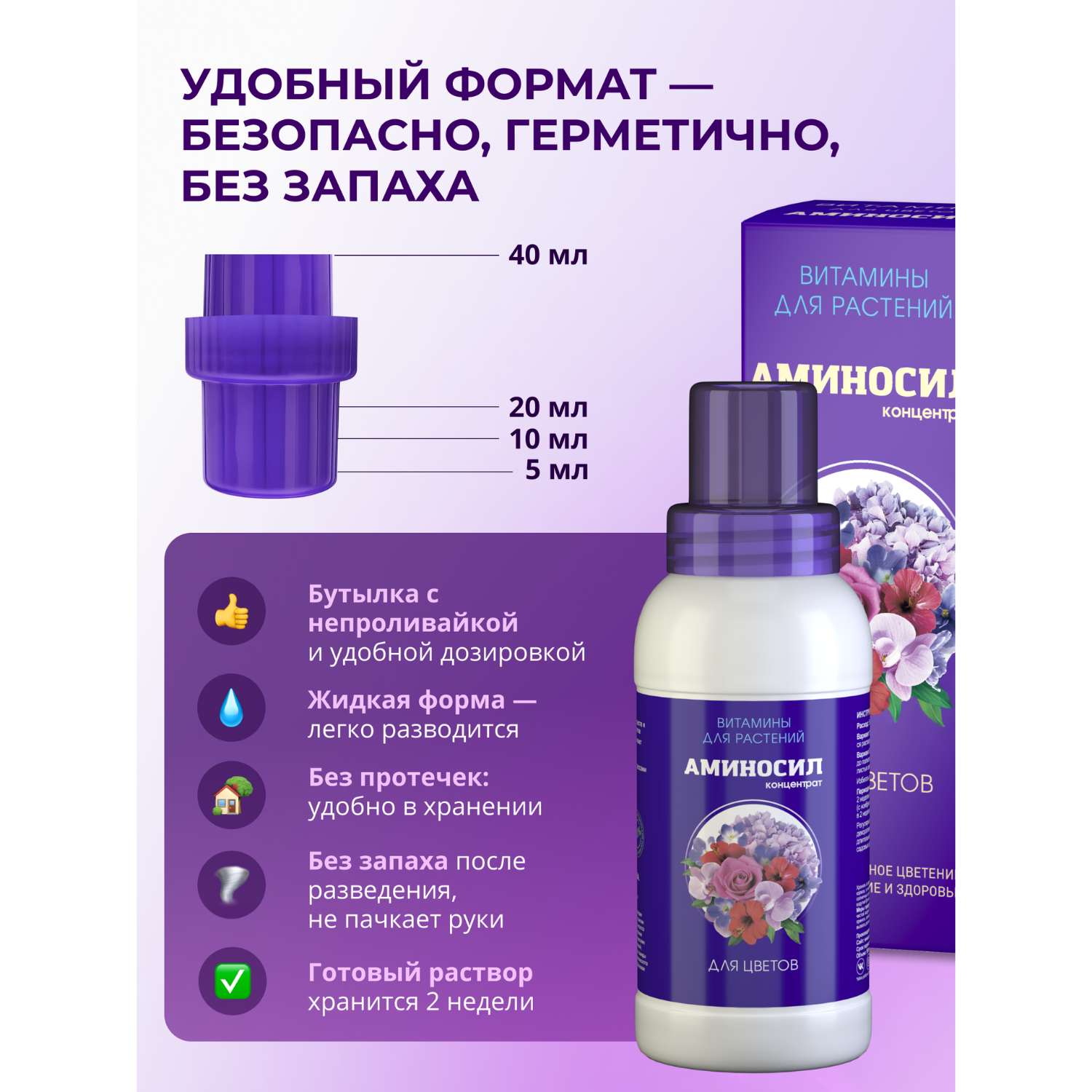 Витамины для комнатных цветов Аминосил концентрат 250 мл - фото 6