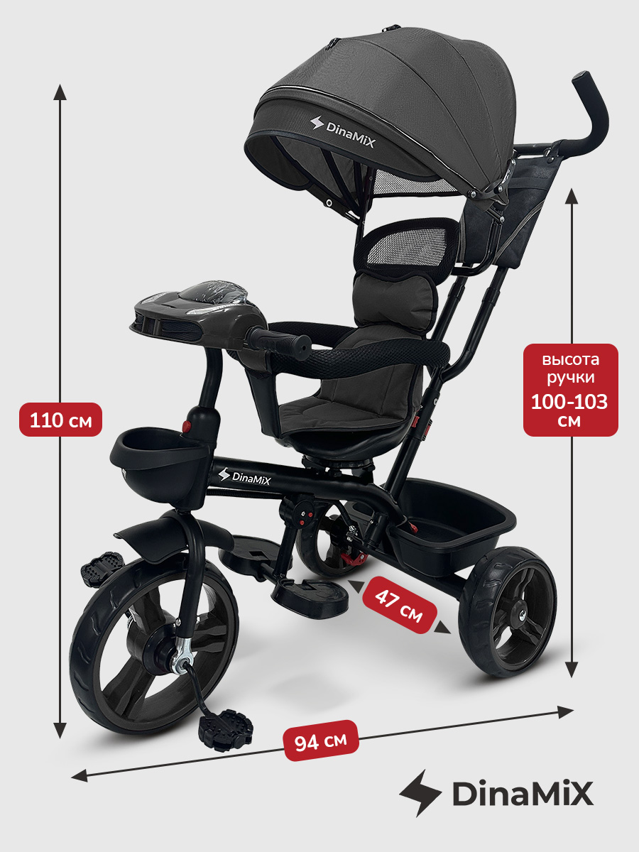 Трехколесный велосипед DinaMiX 10 дюймов - фото 7