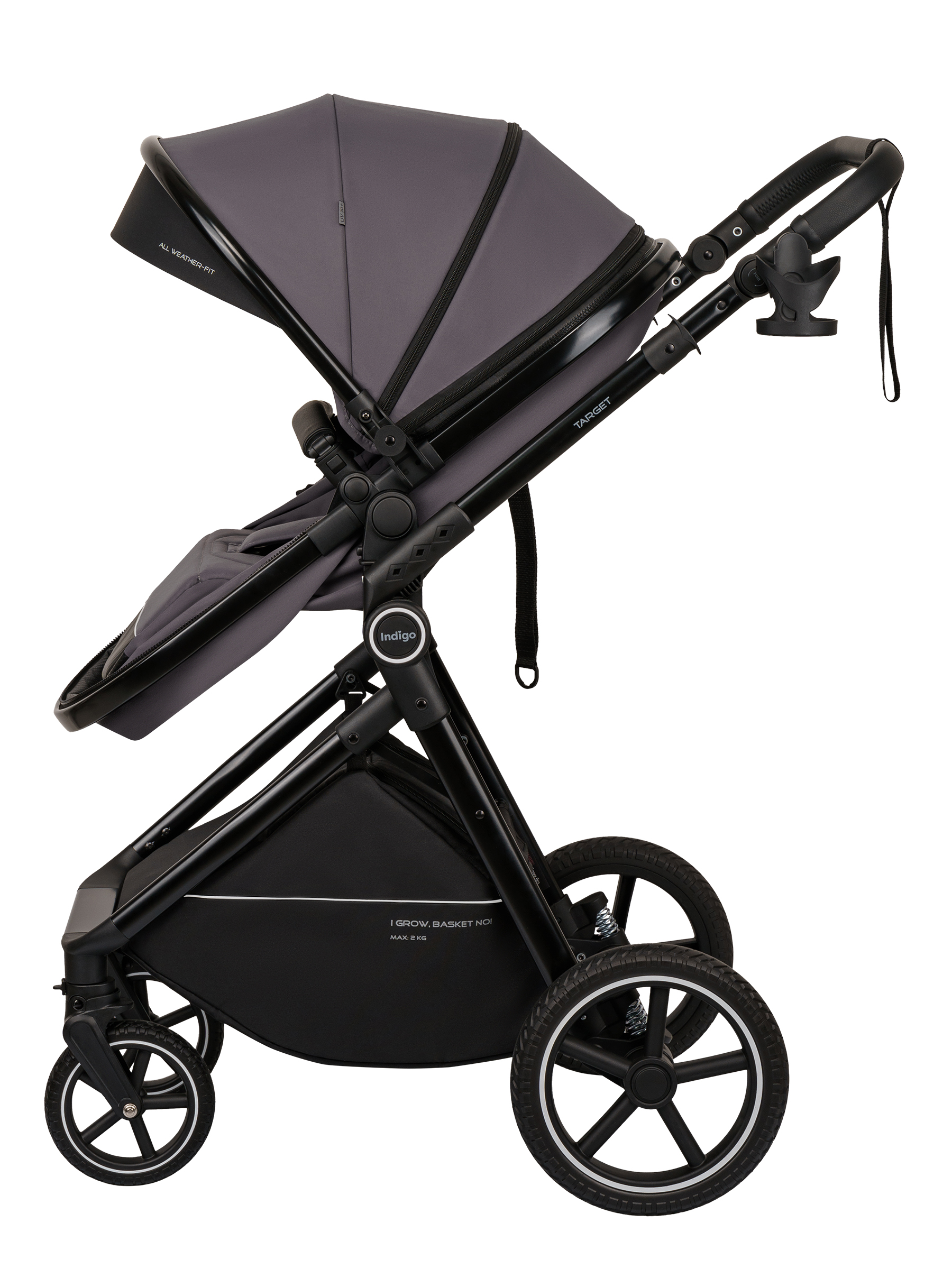 Коляска трансформер Indigo Target 3в1 серый - фото 28