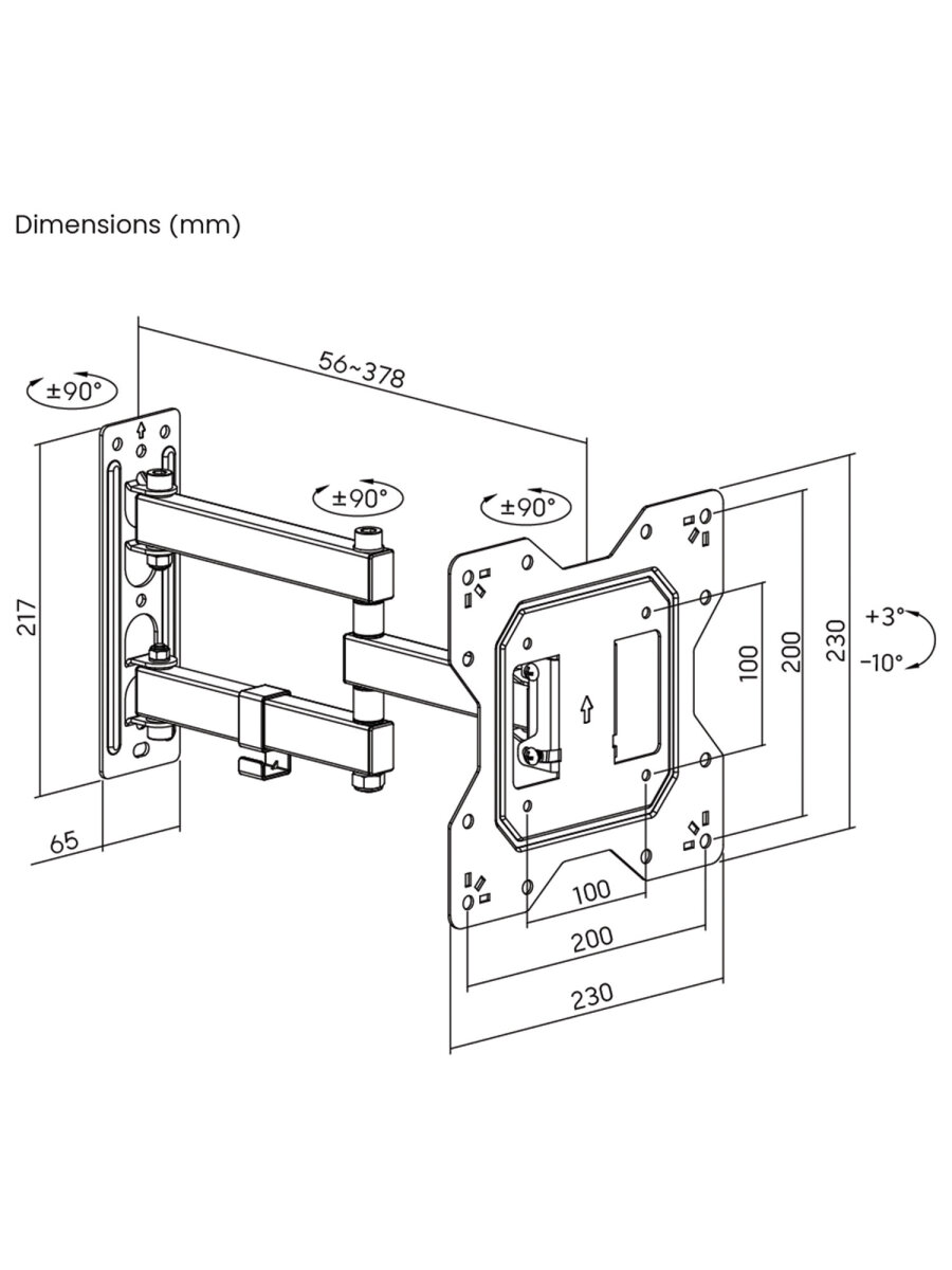 Кронштейн Sonnen для телевизора на стену крепление до 43 дюймов 30 кг - фото 20