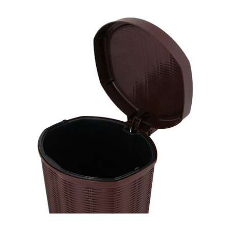 Корзина для мусора elfplast контейнер Elegance с педалью коричневая 11 л