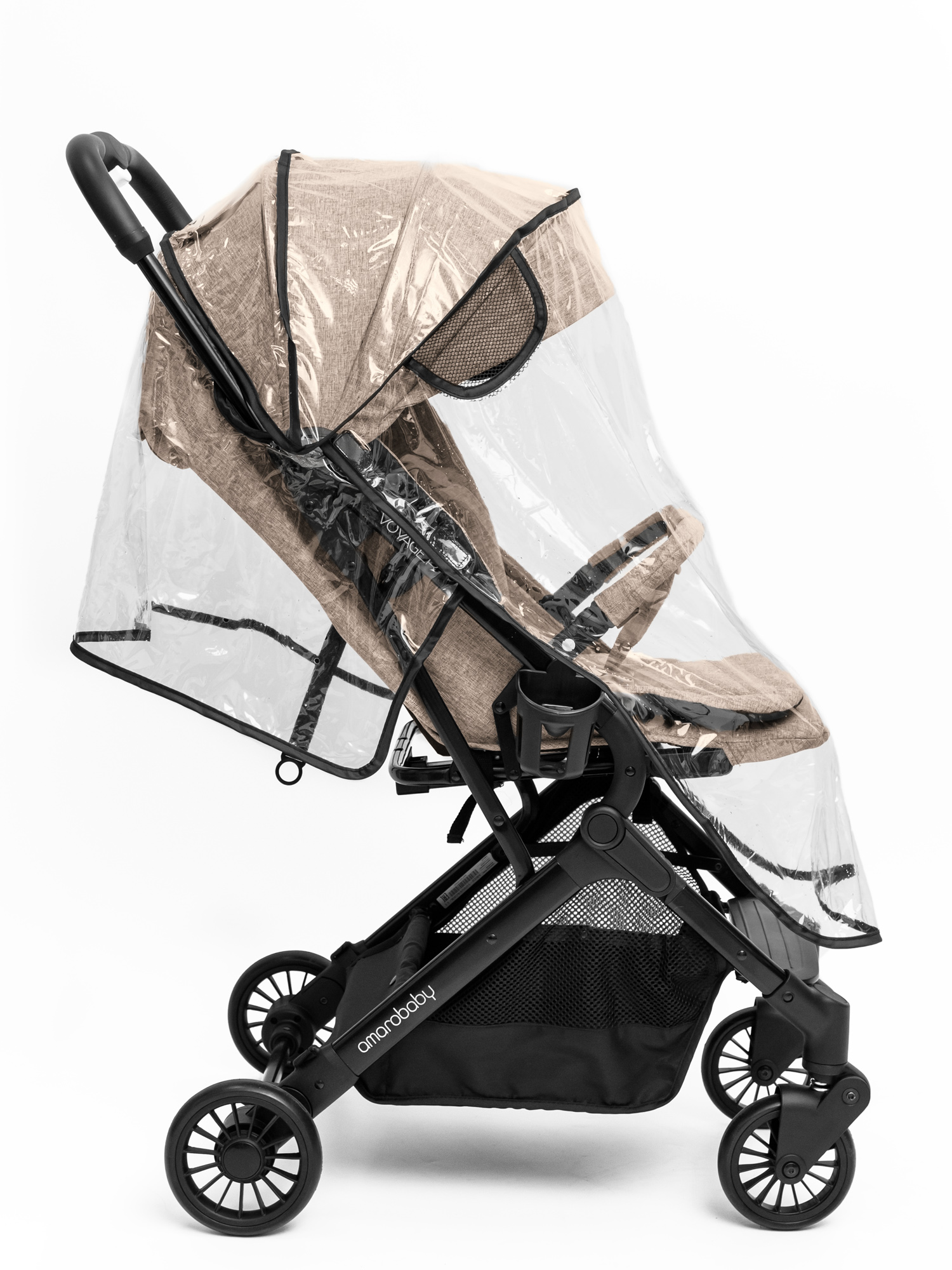 Коляска прогулочная Amarobaby Voyager коричневый - фото 14
