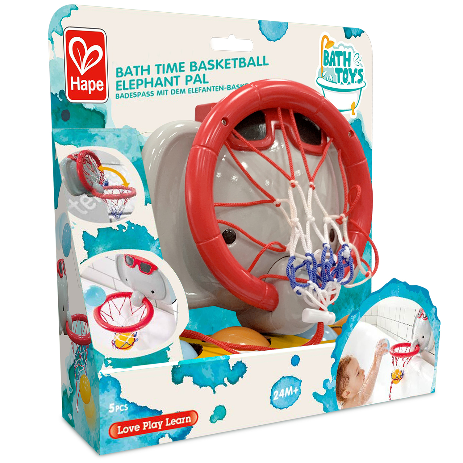 Игрушка Hape мяч Баскетбольное кольцо Слоник - фото 12